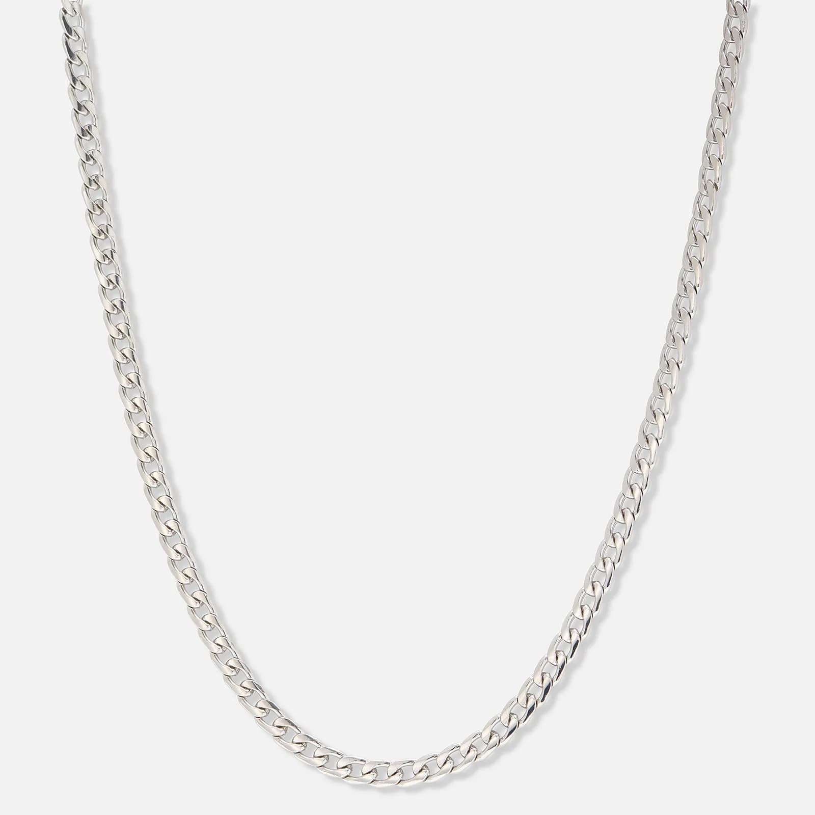 Silverfärgat halsband, pansarlänk - 38+8cm 3
