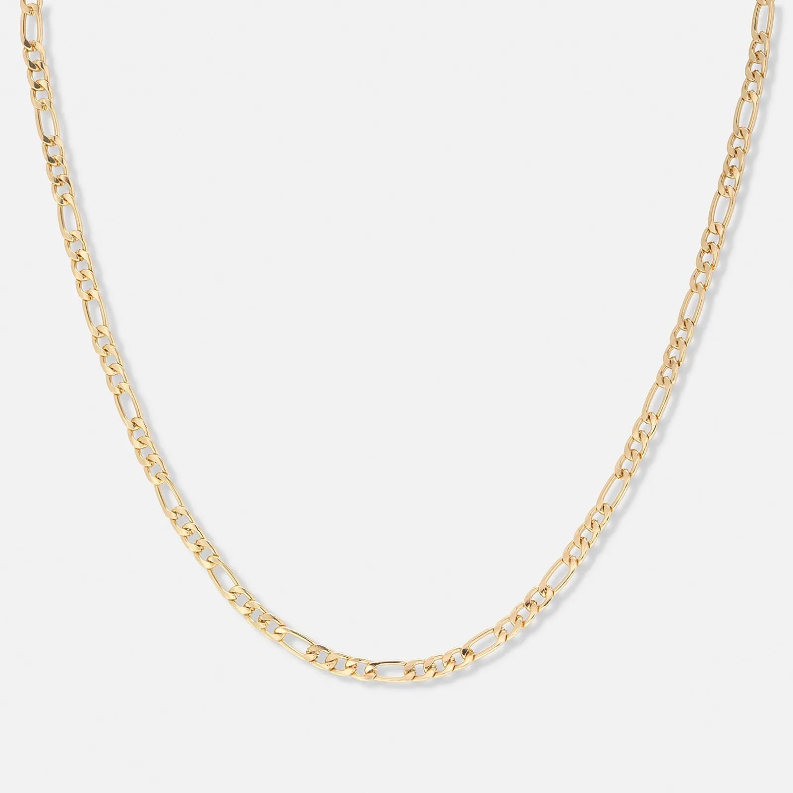 Guldfärgat  halsband, figarolänk  - 38+8cm 1