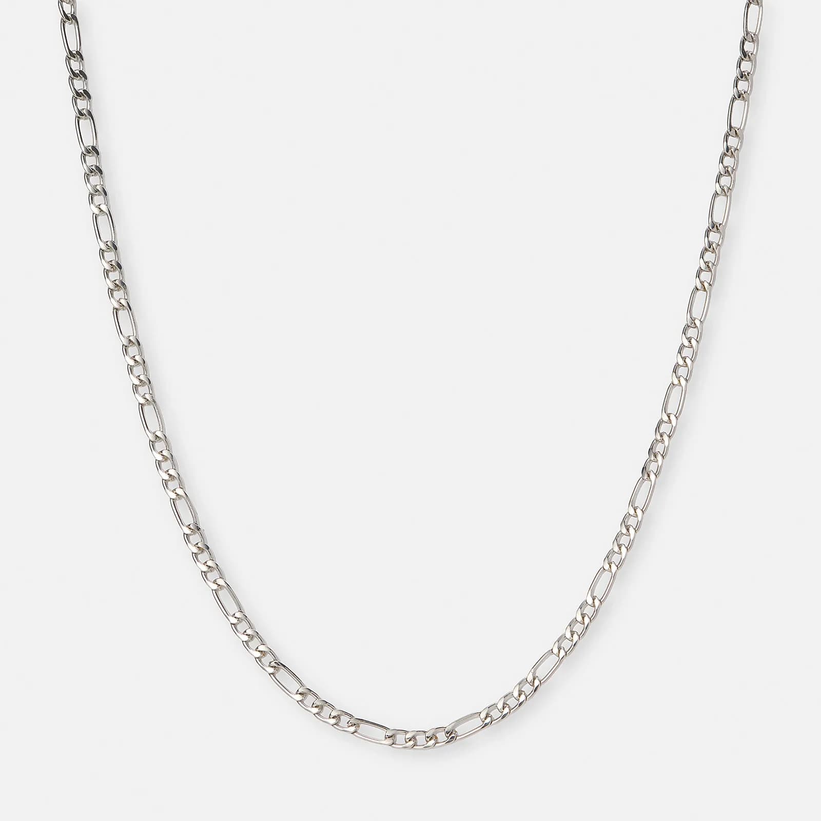 Silverfärgat halsband, figarokedja - 38+8cm 1