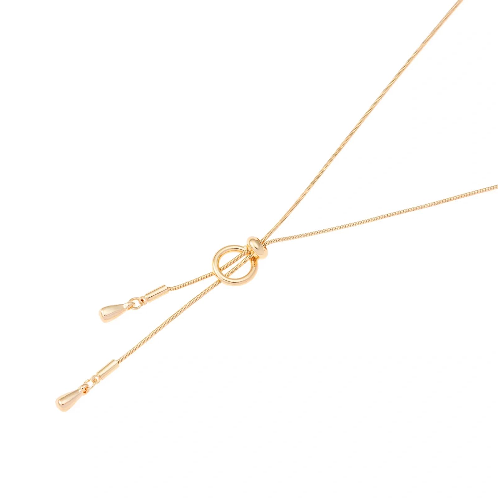 Guldfärgat halsband, ormkedja med justerbar ring 2