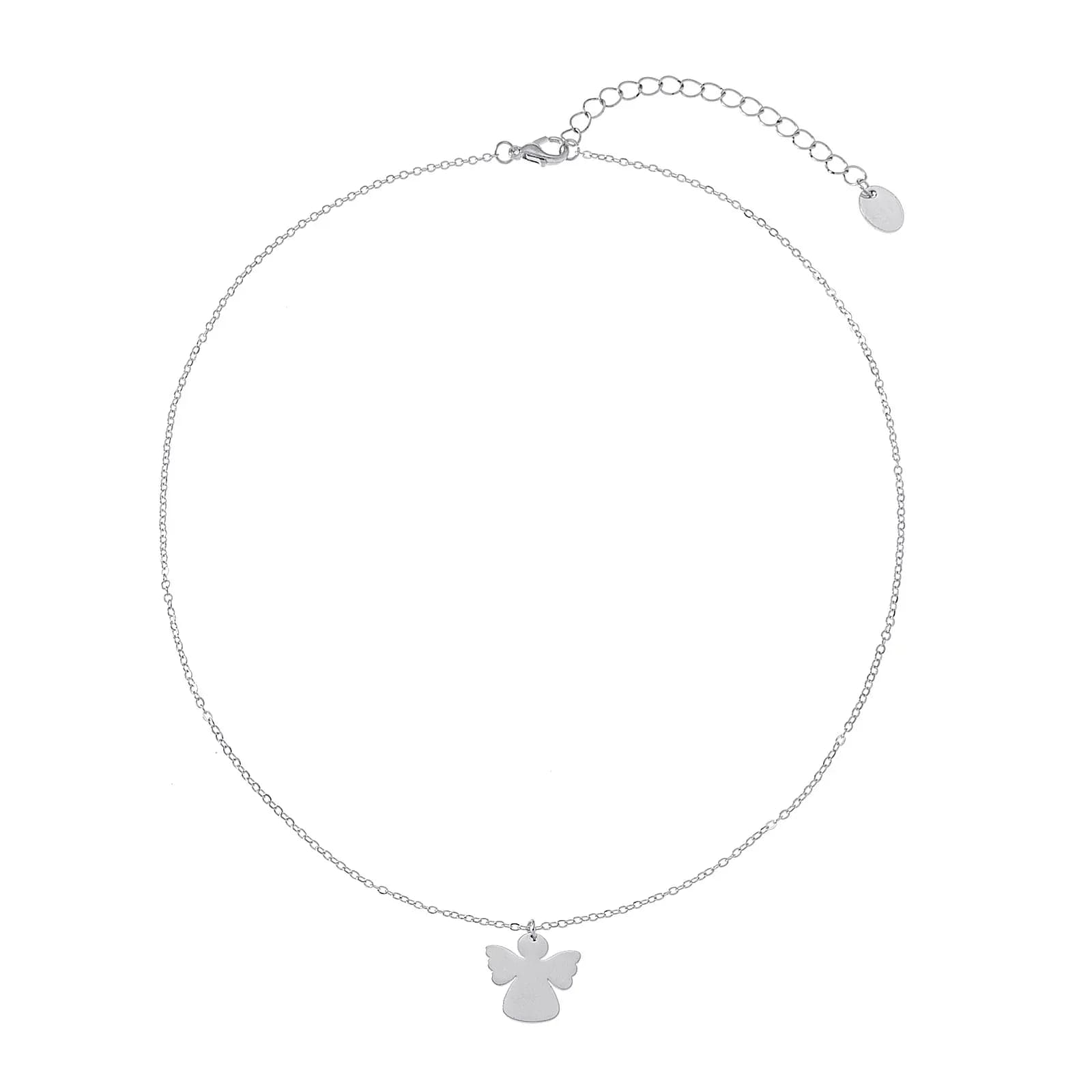 Silverfärgat halsband, ängel - 42+5 cm 1