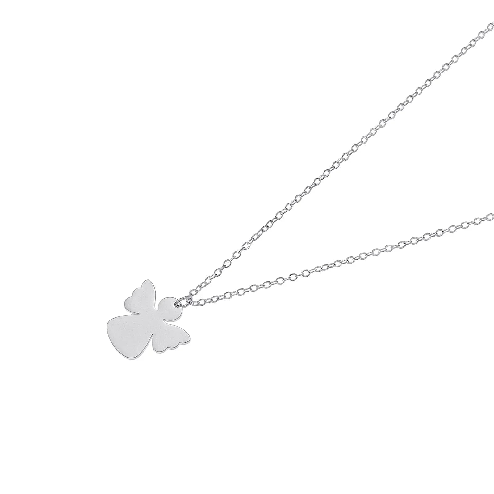 Silverfärgat halsband, ängel - 42+5 cm 2