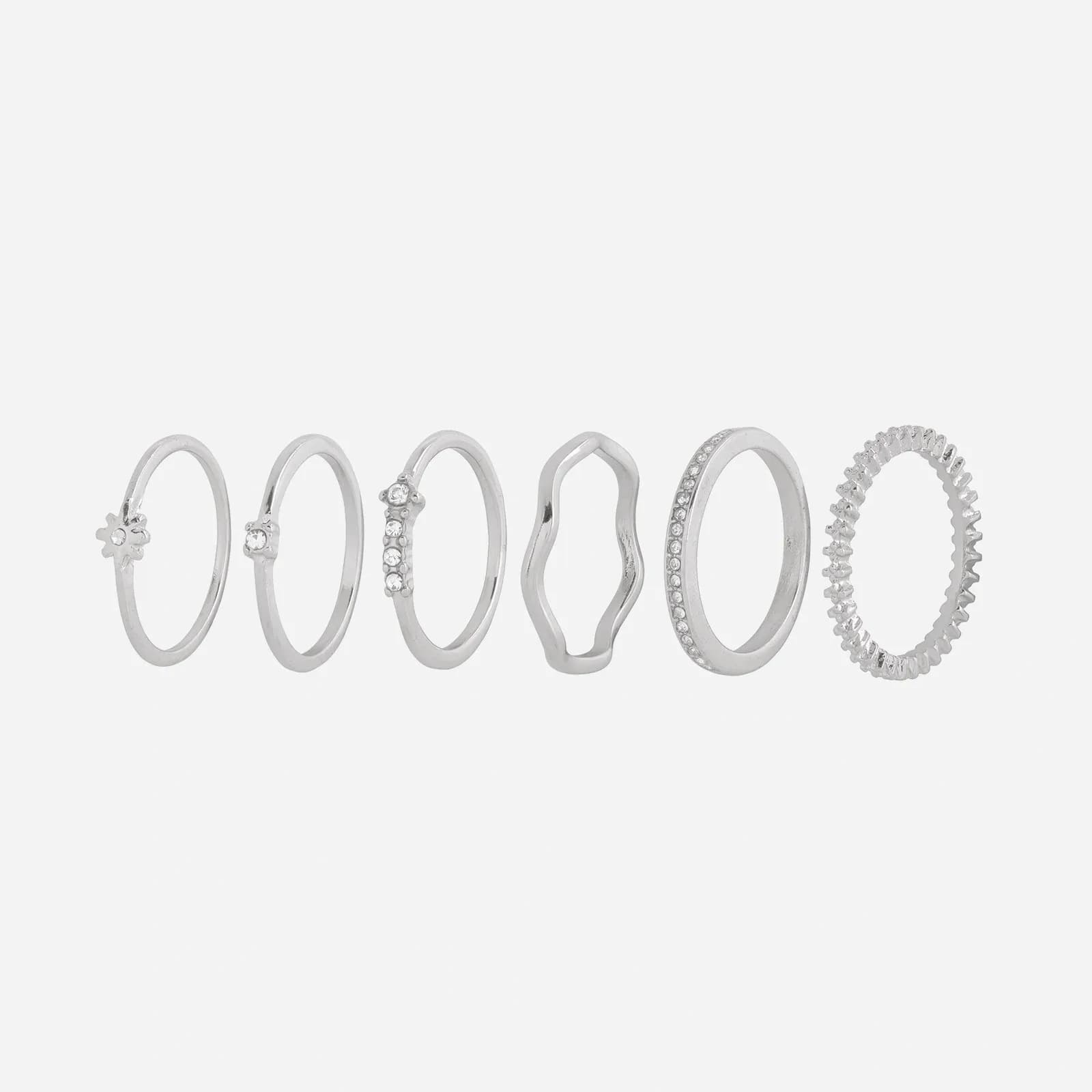 Silverfärgade ringar - 6 pack