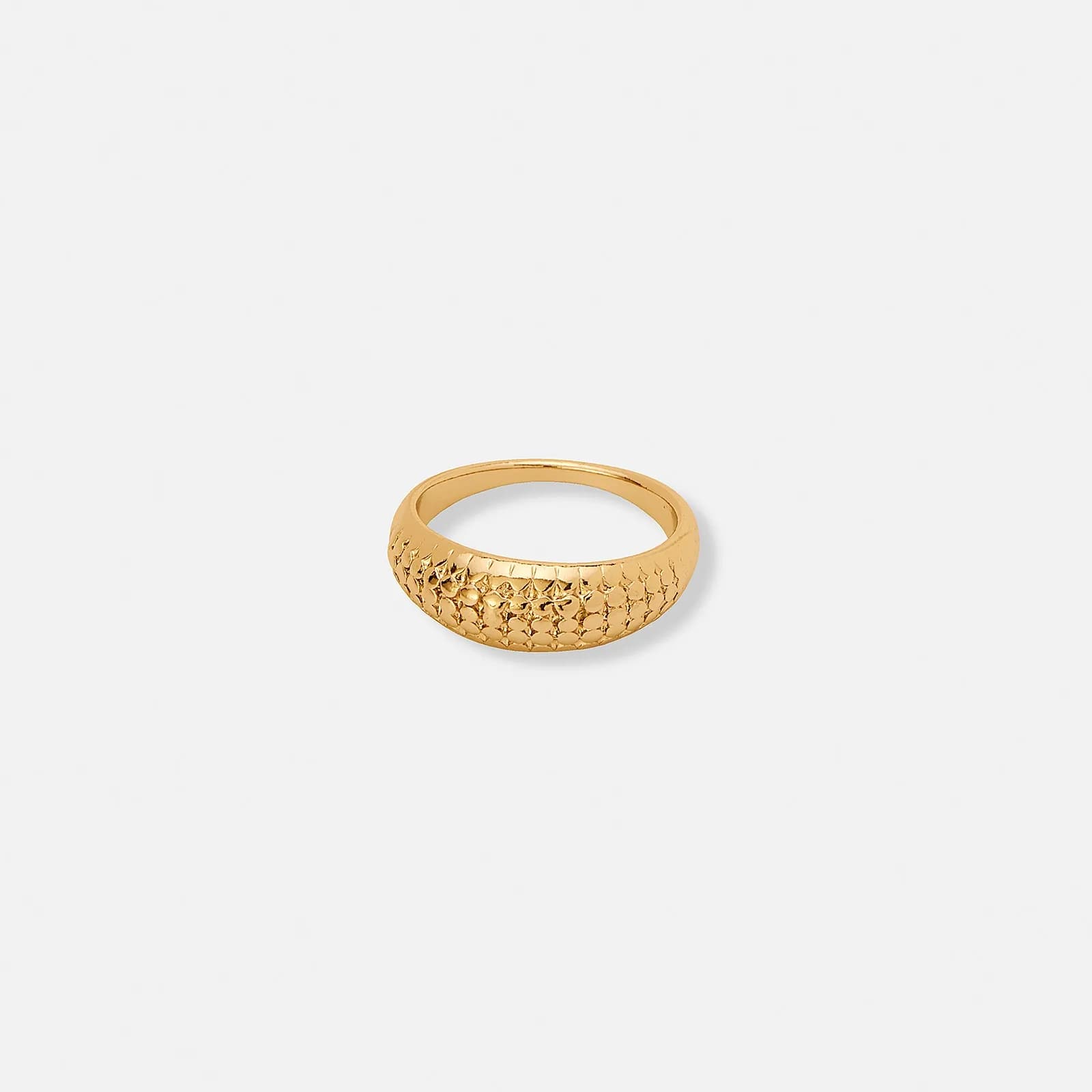 Guldfärgad chunky ring med prickar 1