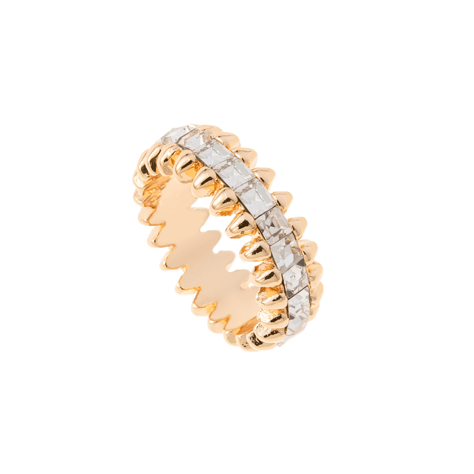 Guldfärgad ring Spike Noir, klara rektanglar