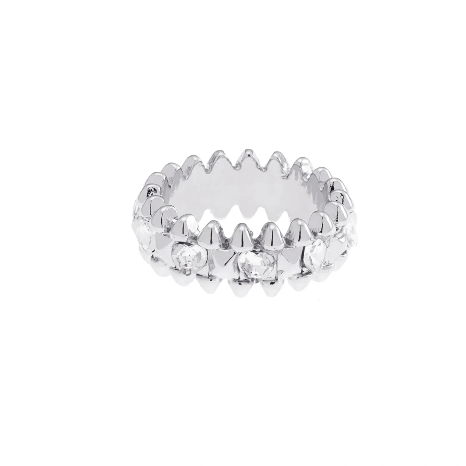 Silverfärgad ring Spike Noir, klara hjärtan 2