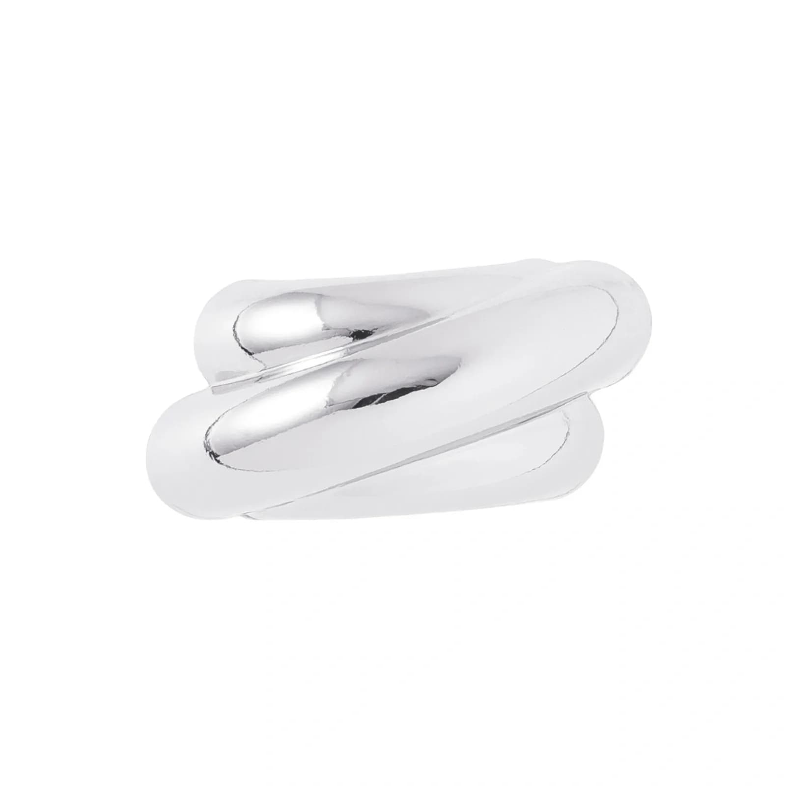 Silverfärgad brosch, tre korsade rader - 5x5cm