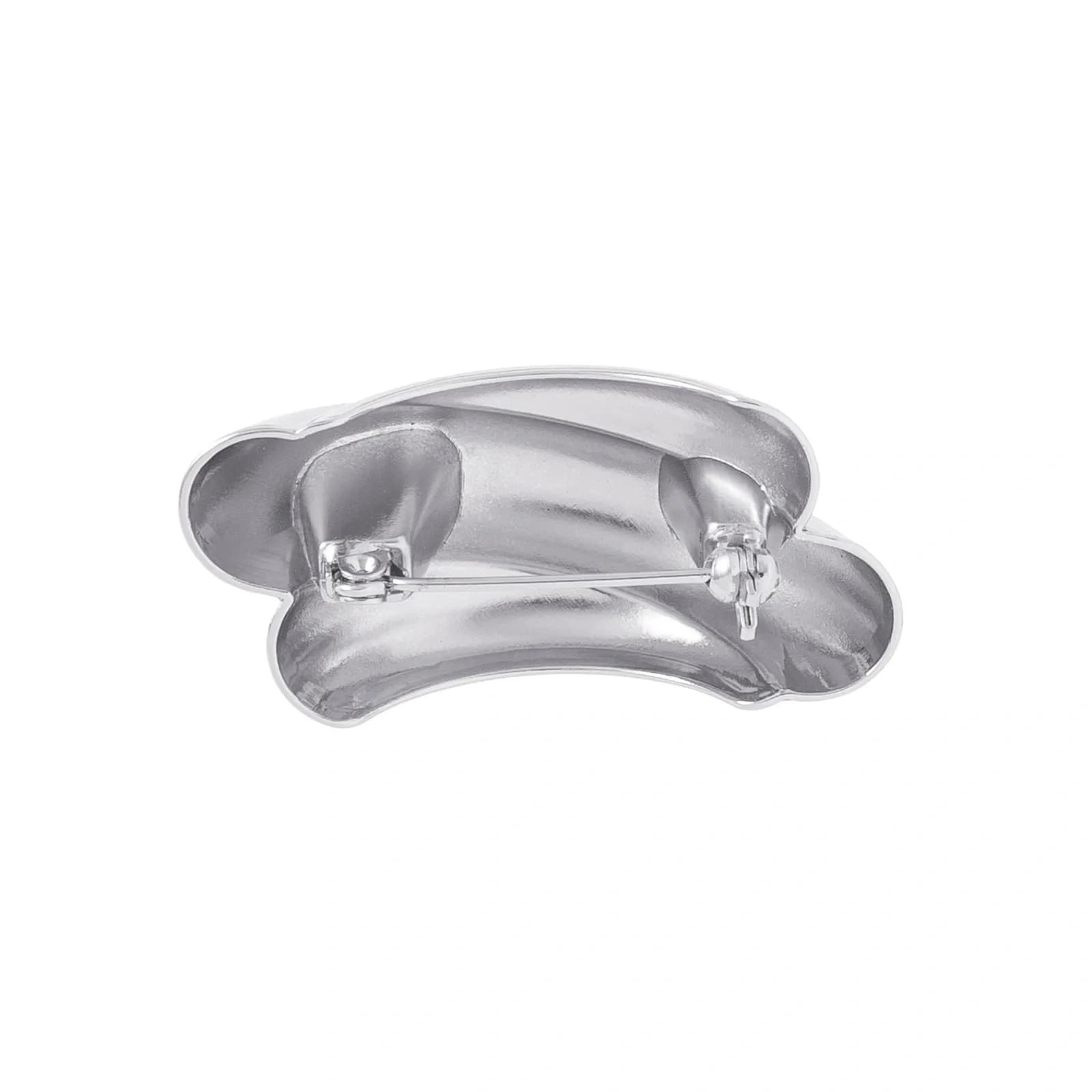Silverfärgad brosch, tre korsade rader - 5x5cm 2
