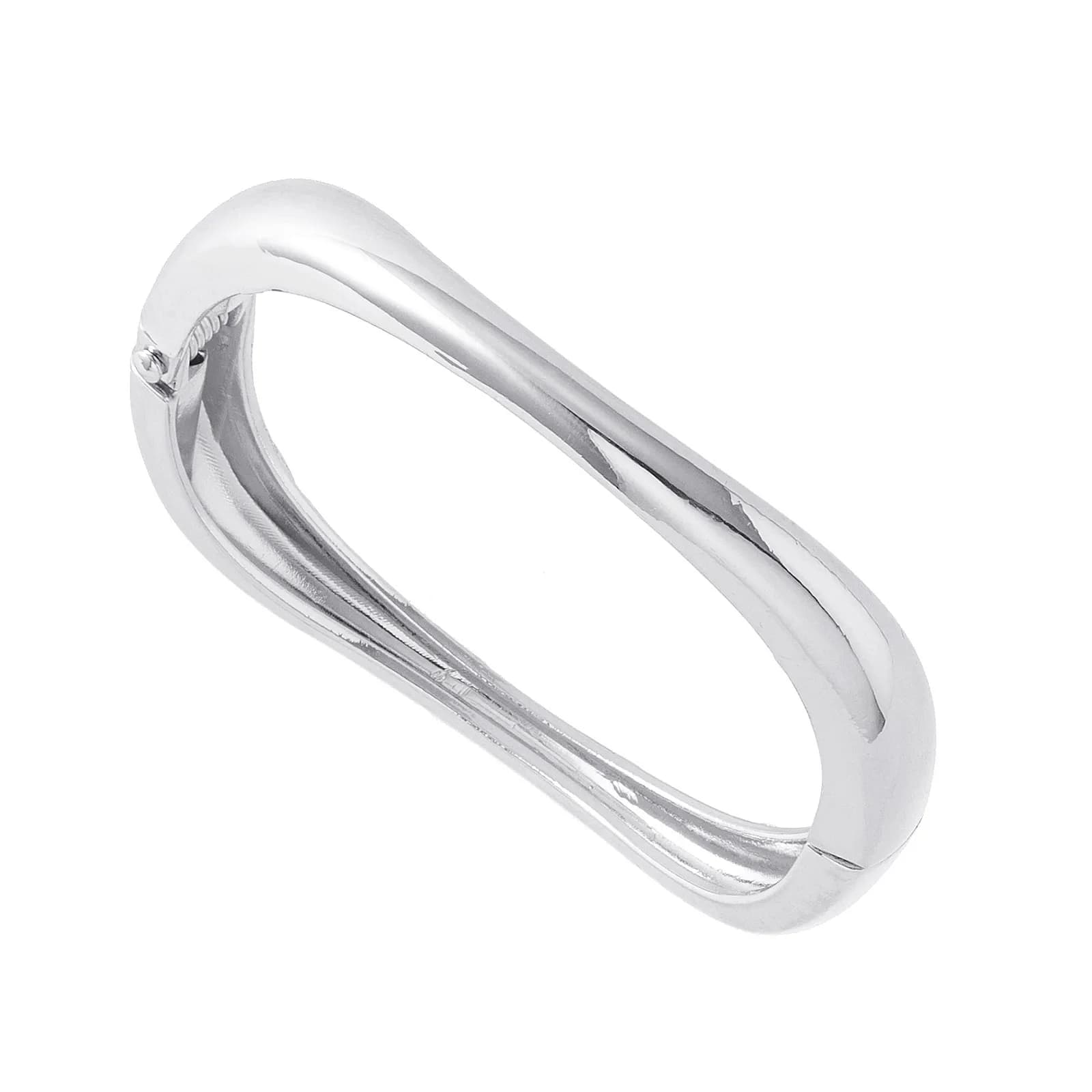 Silverfärgat armband, stelt med vågig form - 7x6 cm 2