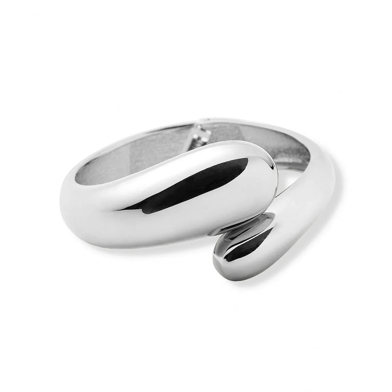 Chunky stilrent silverfärgat armband - bangle