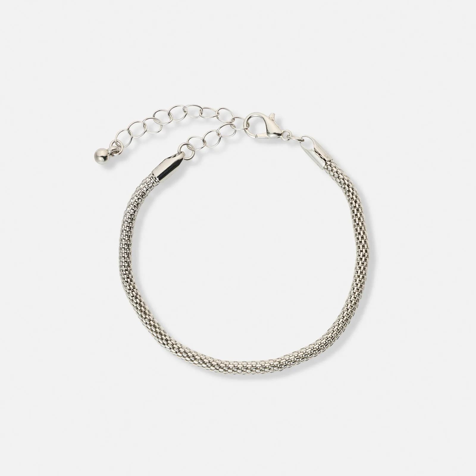 3-pack silverfärgade armband - 17,5+5 cm