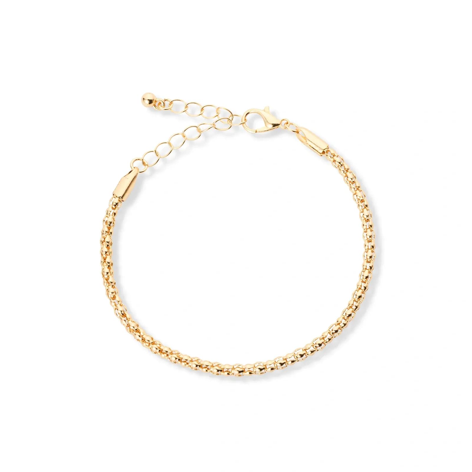 3-pack guldfärgade armband - 17,5+5 cm