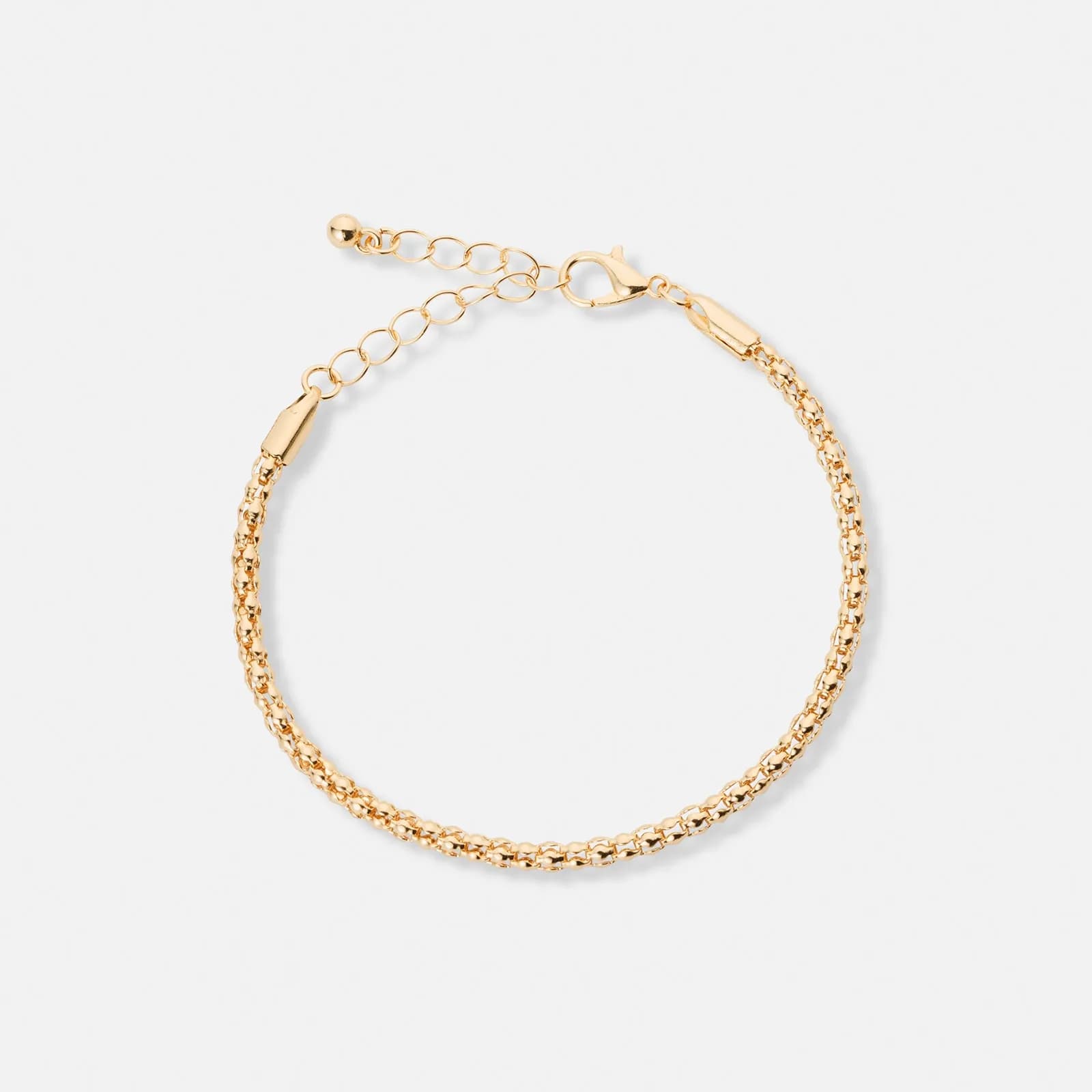 3-pack guldfärgade armband - 17,5+5 cm 1