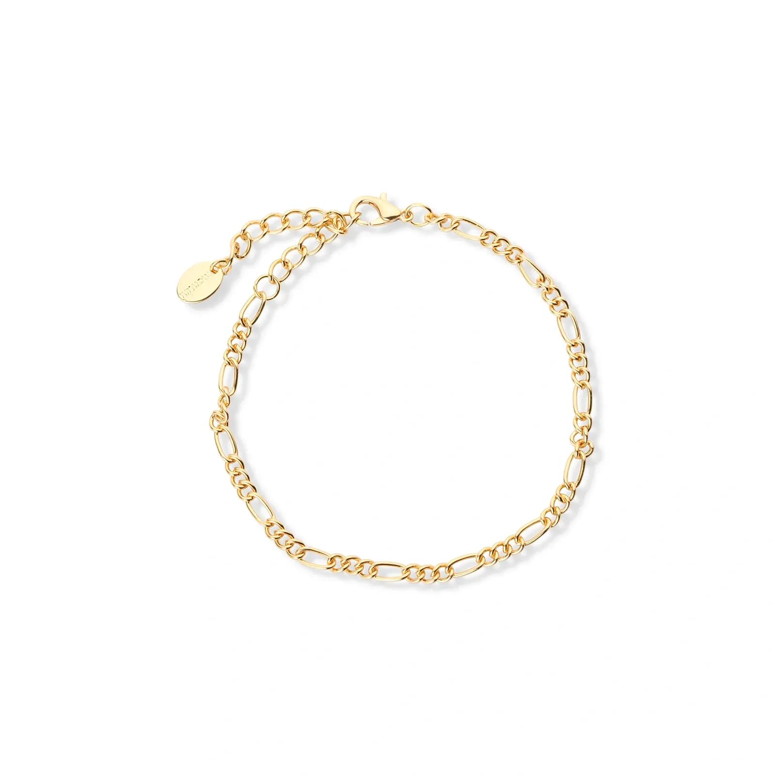 3-pack guldfärgade armband - 19,5+5 cm