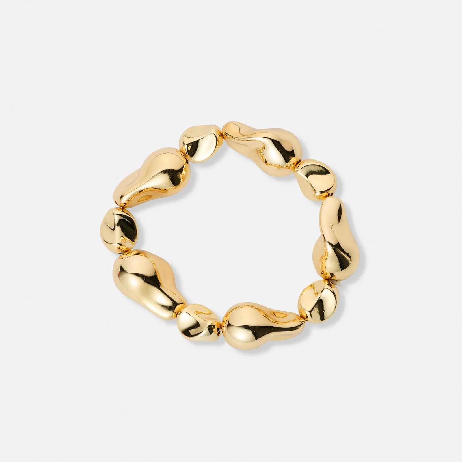 Guldfärgat armband, ojämna kulor - 17cm