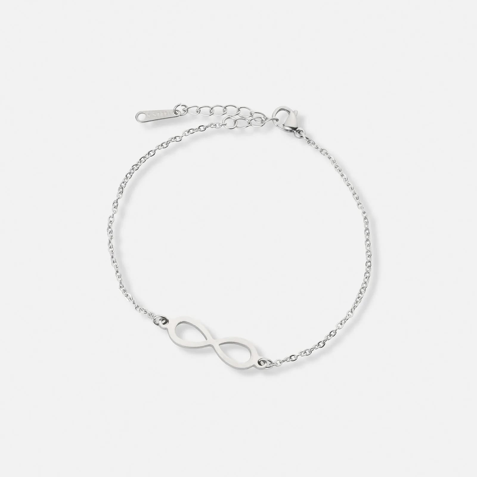 Silverfärgat armband, evighetssymbol - 17+5 cm 1