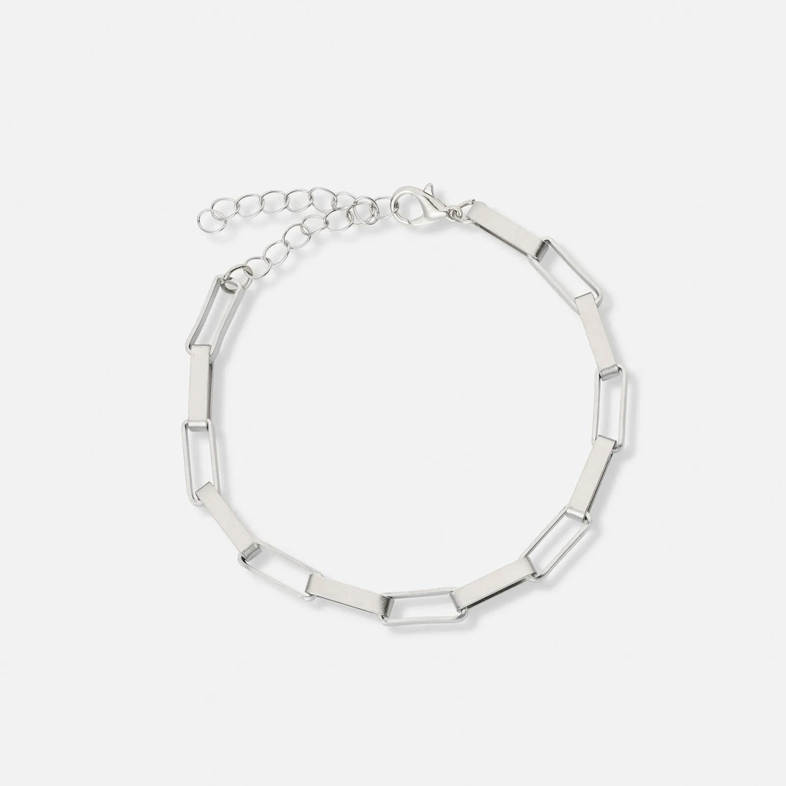 5-pack silverfärgade blandade armband - 17+5 cm 5
