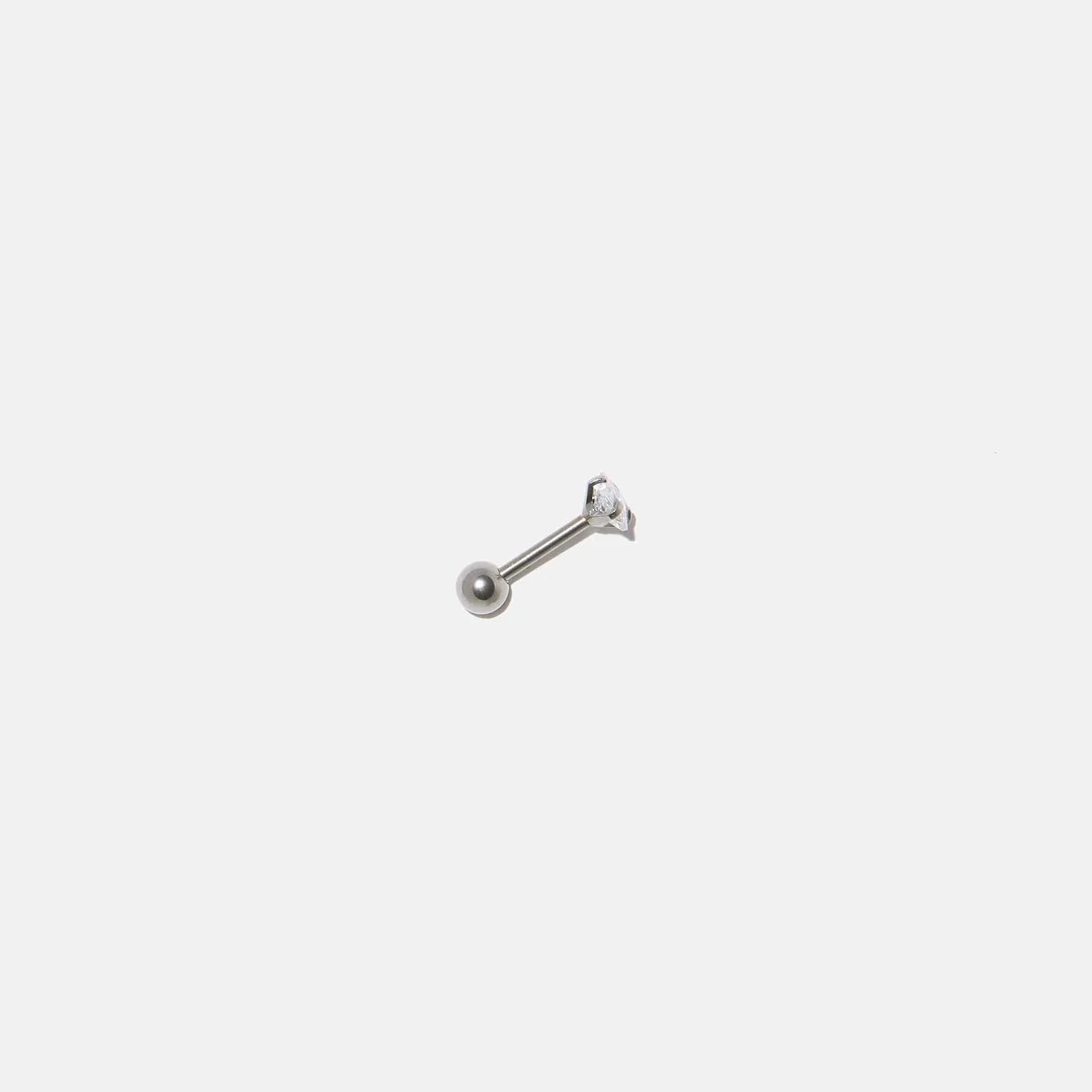 Ear Piercing i titanlegering - stud, kvadratisk sten 2