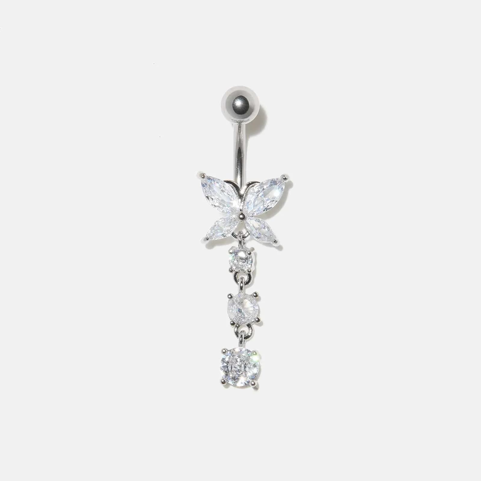 Navelpiercing barbell - hängande fjäril