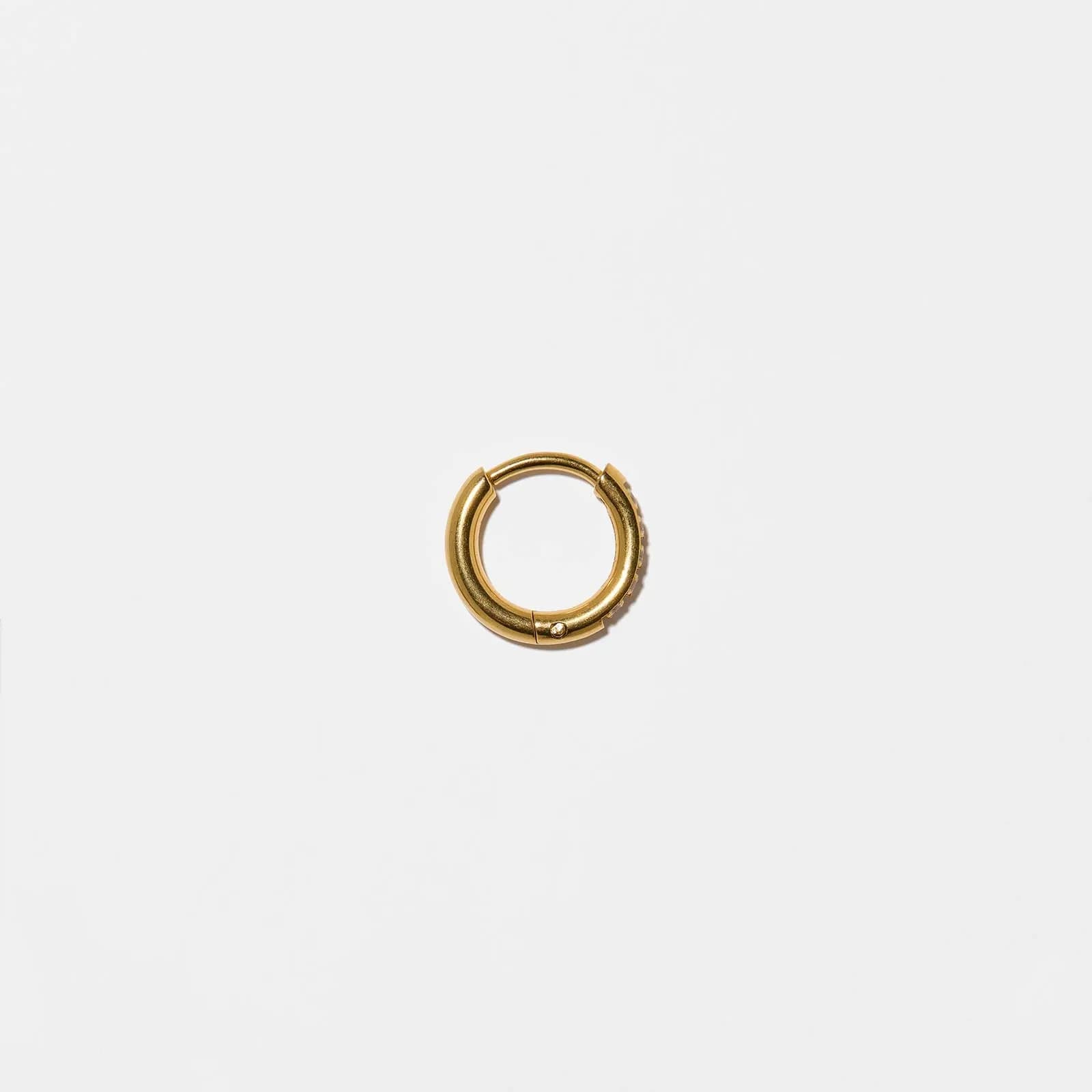 Guldfärgad Ear Piercing - Hoop med stenar, 6mm 2