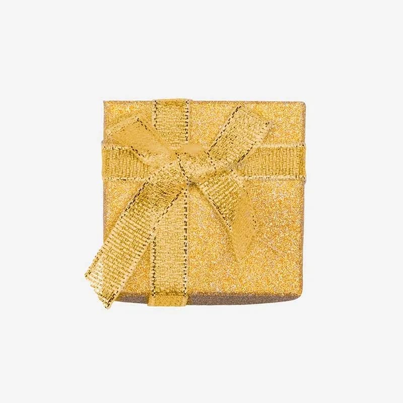 Presentask guldglitter - 5x5 cm