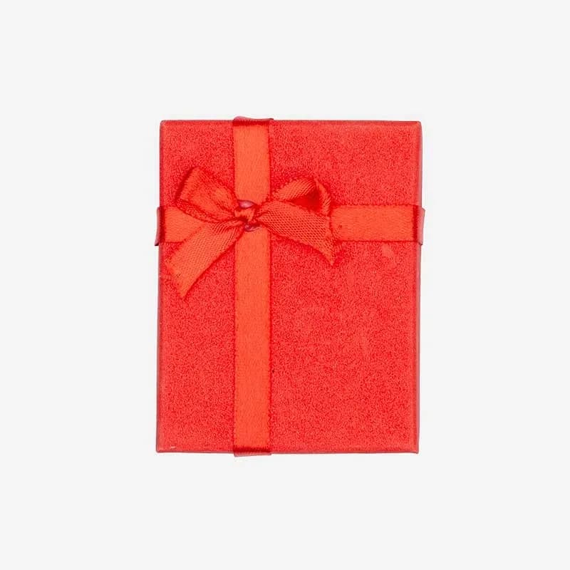 Presentask - röd glitter 7x9 cm
