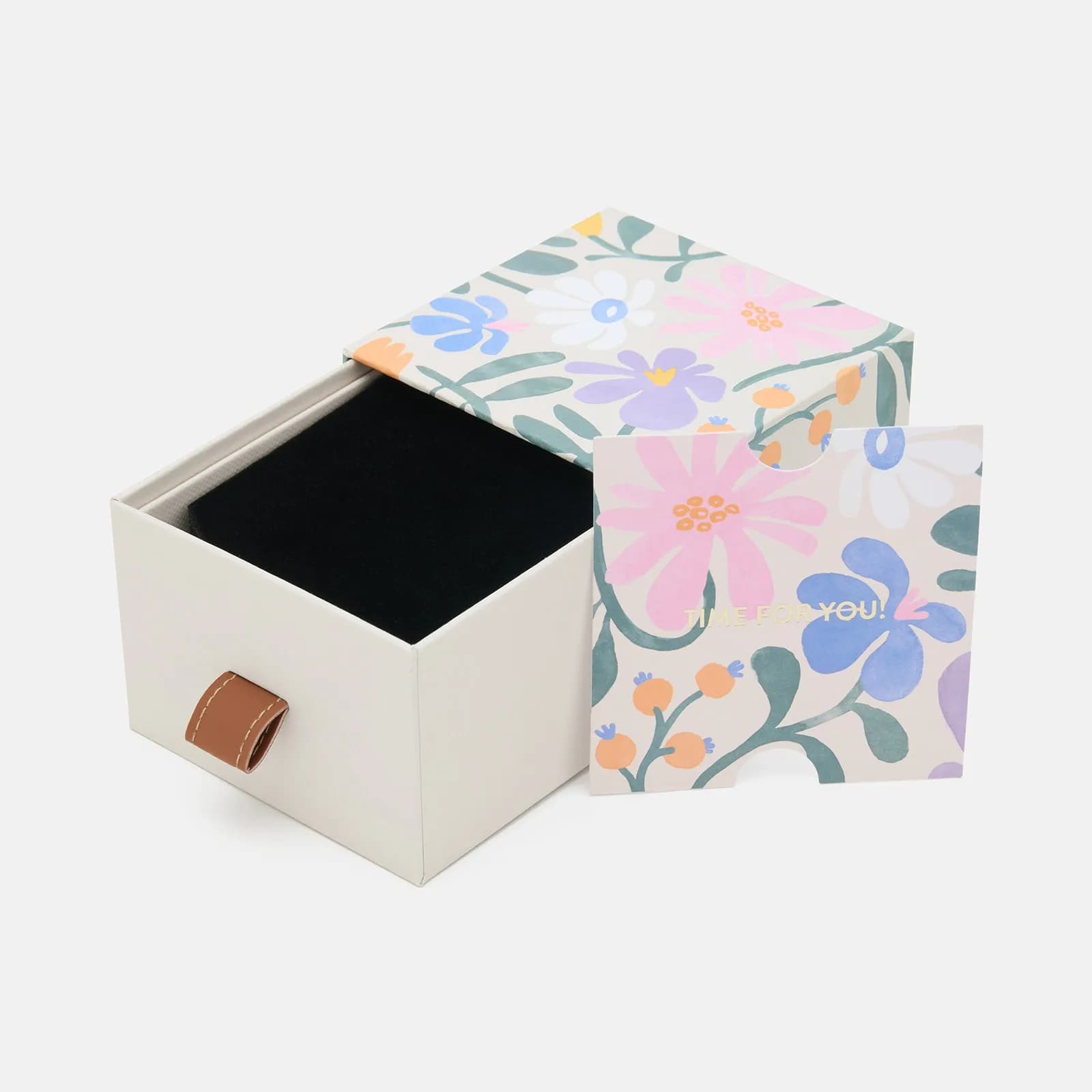 Presentask för klocka - blommig 10x10x7 cm 2