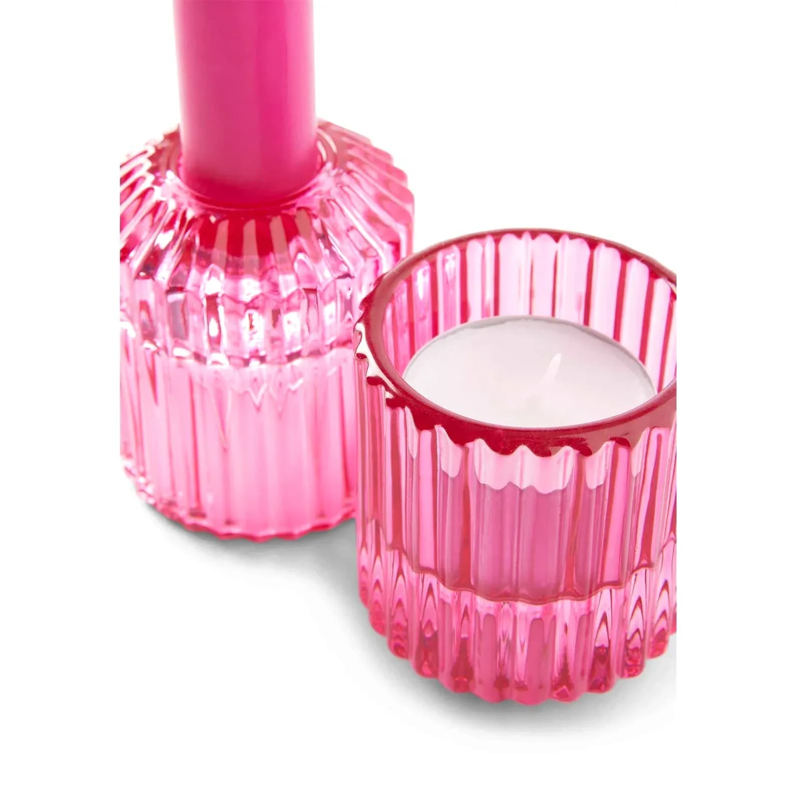 Presentset 2-pack rosa ljus och ljusstakar 3