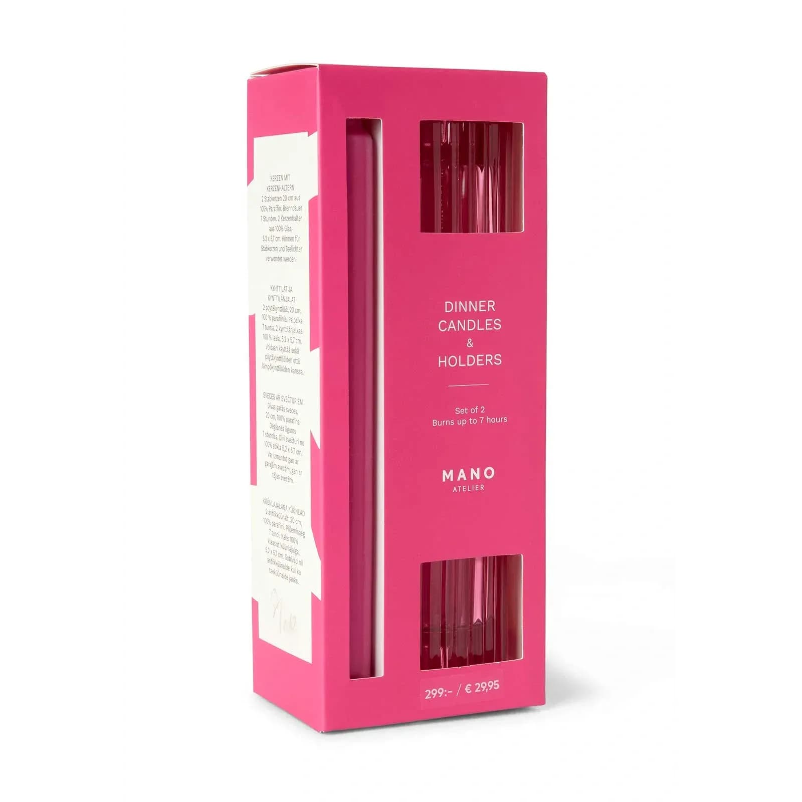 Presentset 2-pack rosa ljus och ljusstakar 4