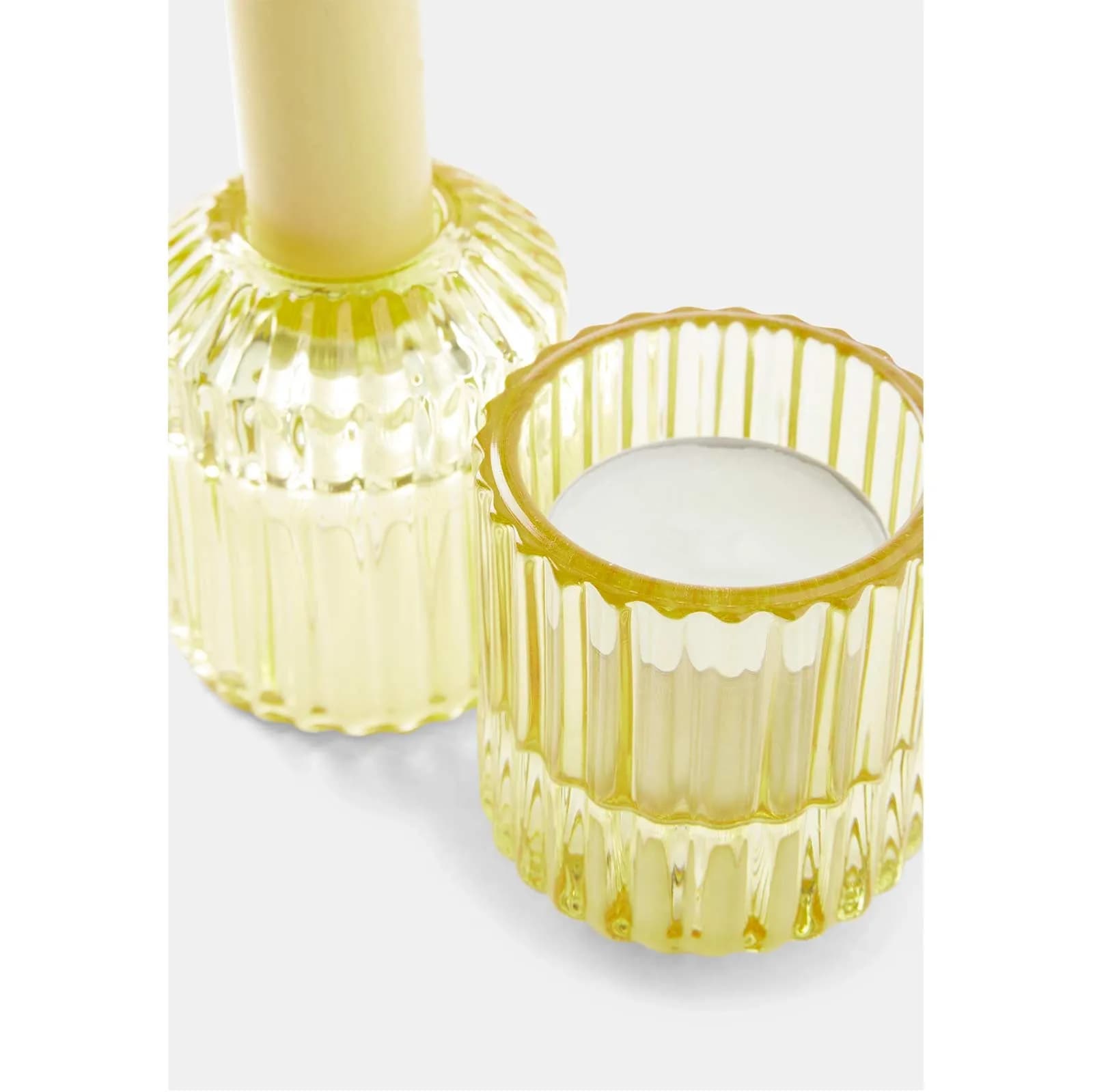 Presentset 2-pack gula ljus och ljusstakar 3