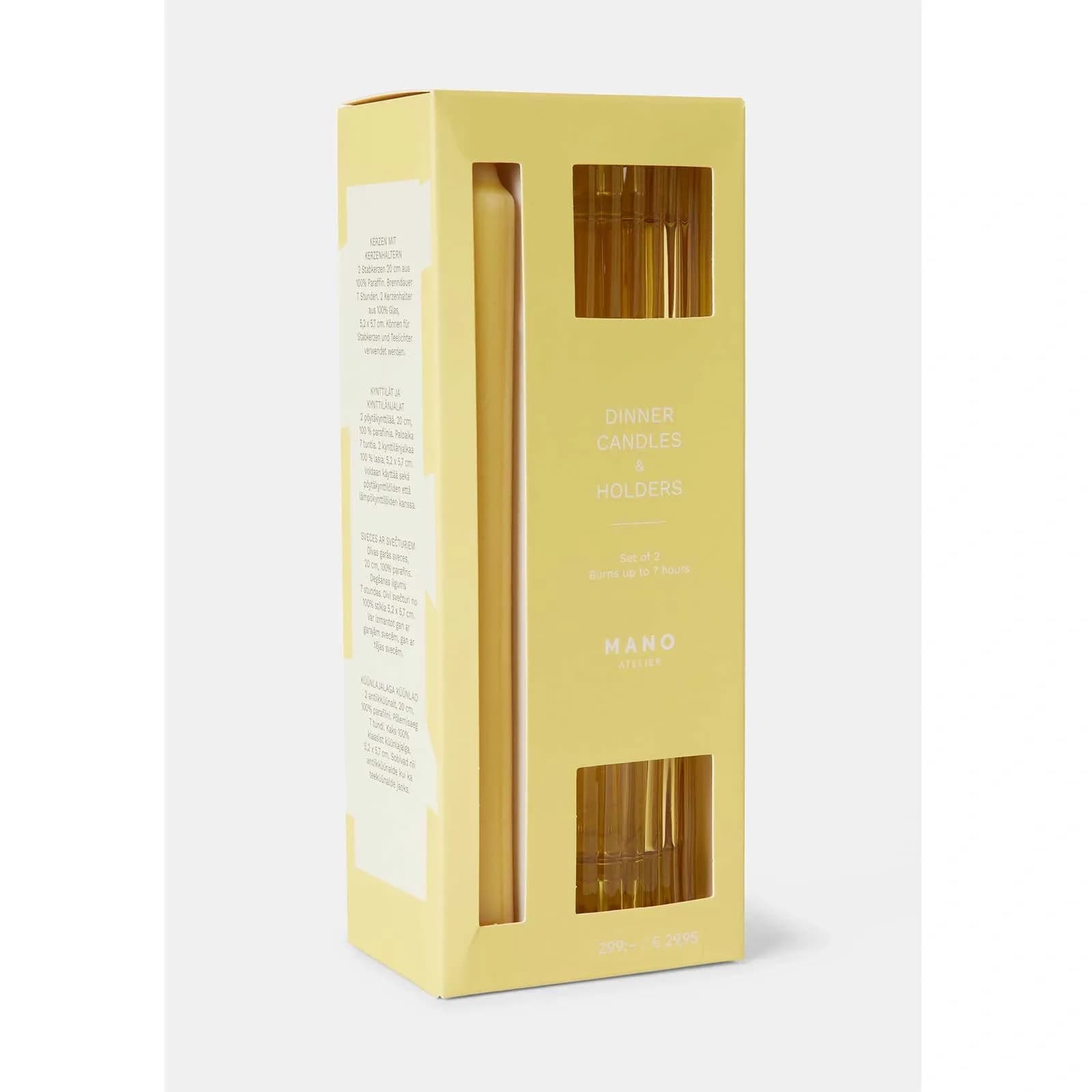 Presentset 2-pack gula ljus och ljusstakar 4
