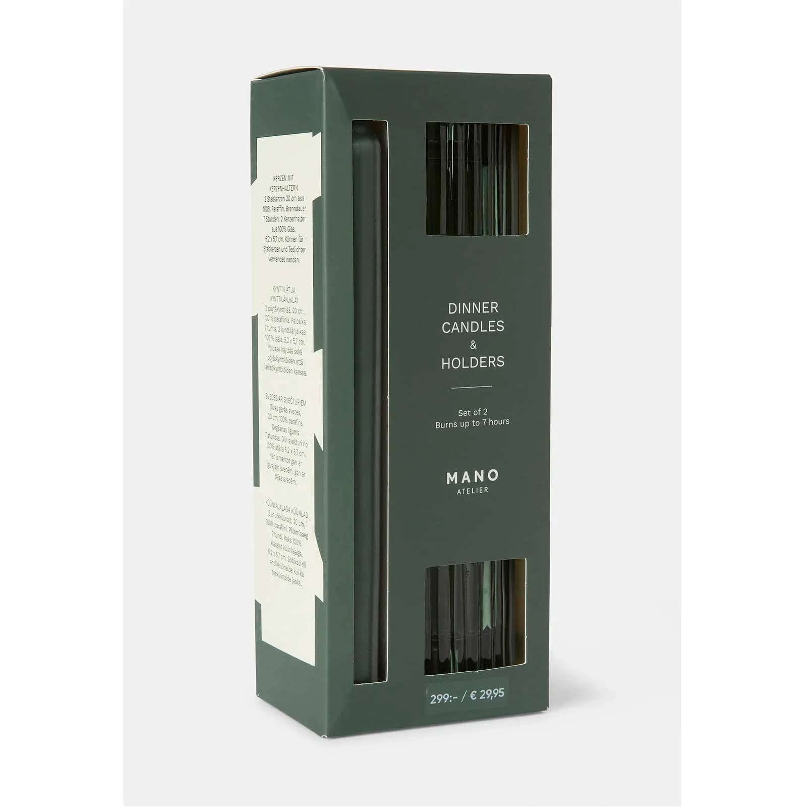 Presentset 2-pack mörkgröna ljus och ljusstakar 4