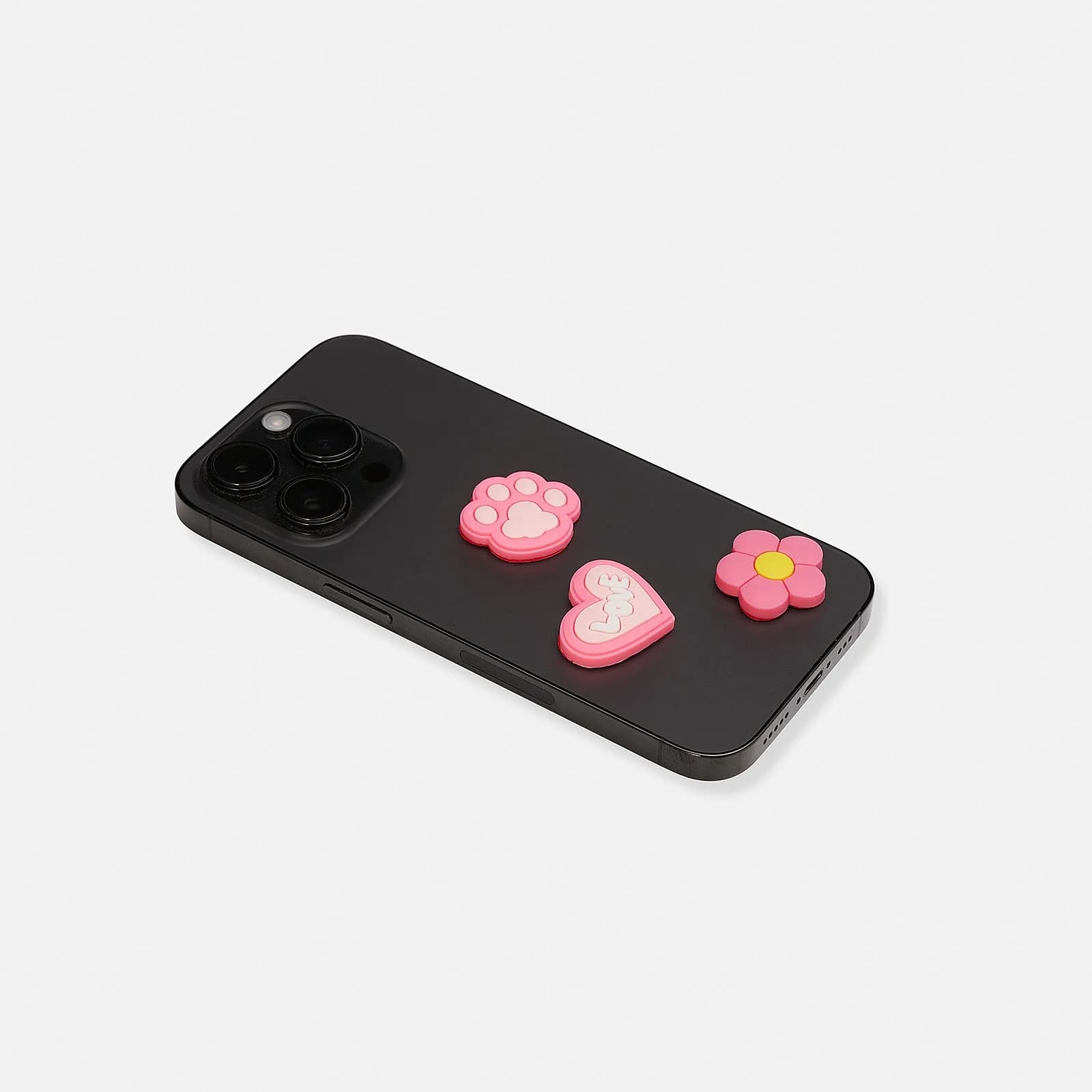 Mobilaccessoar 3D-sticker, rosa blomma 2