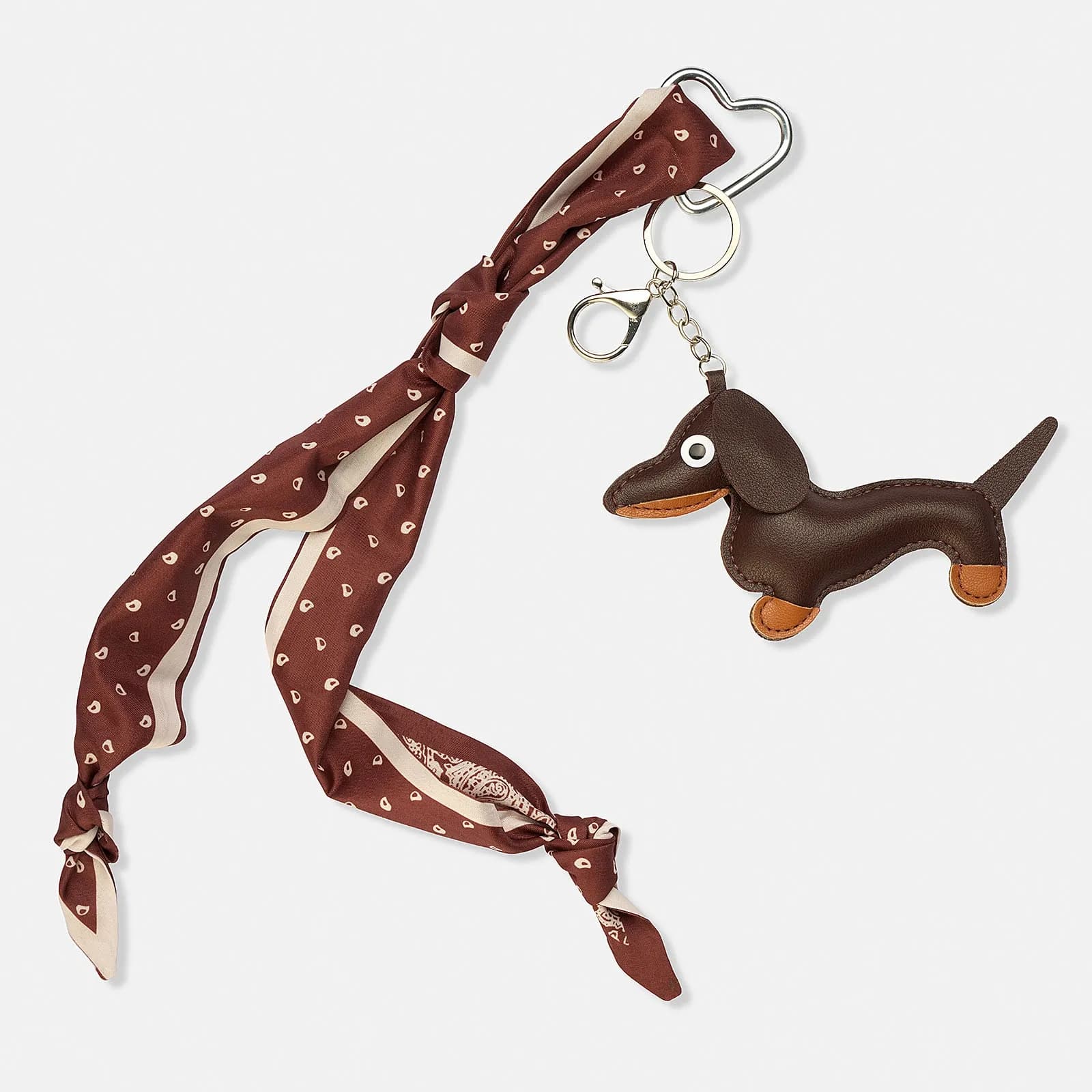 Väskaccessoar - brun tax med scarf