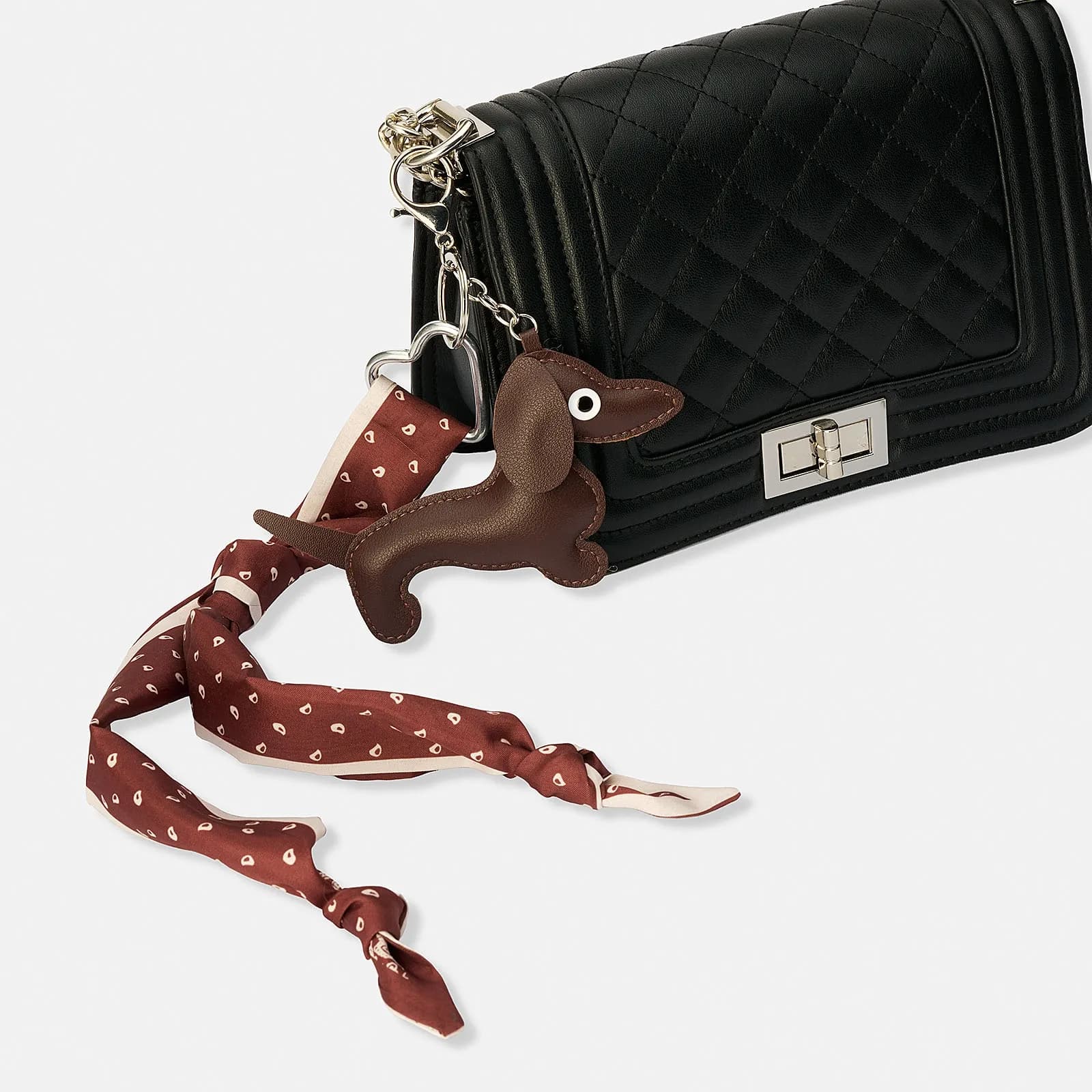 Väskaccessoar - brun tax med scarf 2
