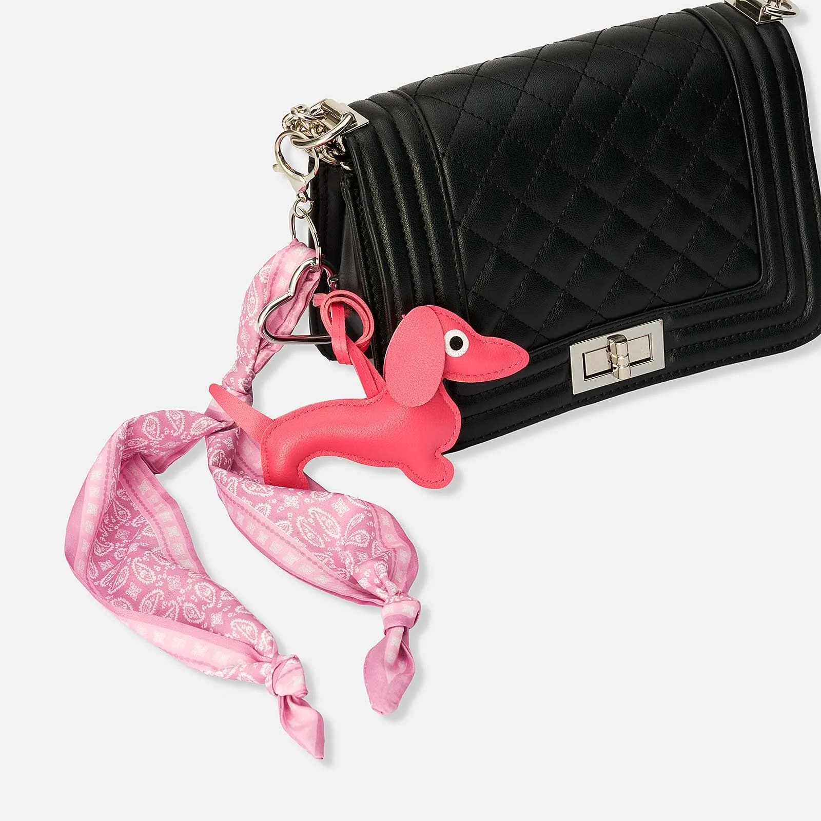 Väskaccessoar - rosa tax med scarf 2