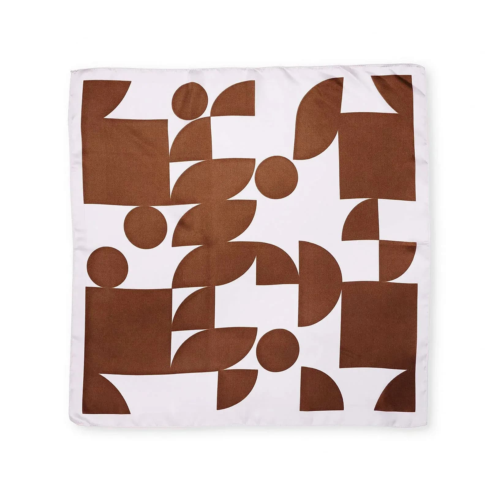 Vit och brun mönstrad scarf