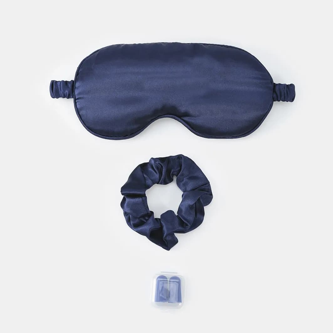 Blått resekit med sovmask - 3 delar
