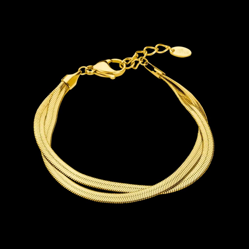 Lotus 2gether dam vit/guld, metallband - L19018/5 3