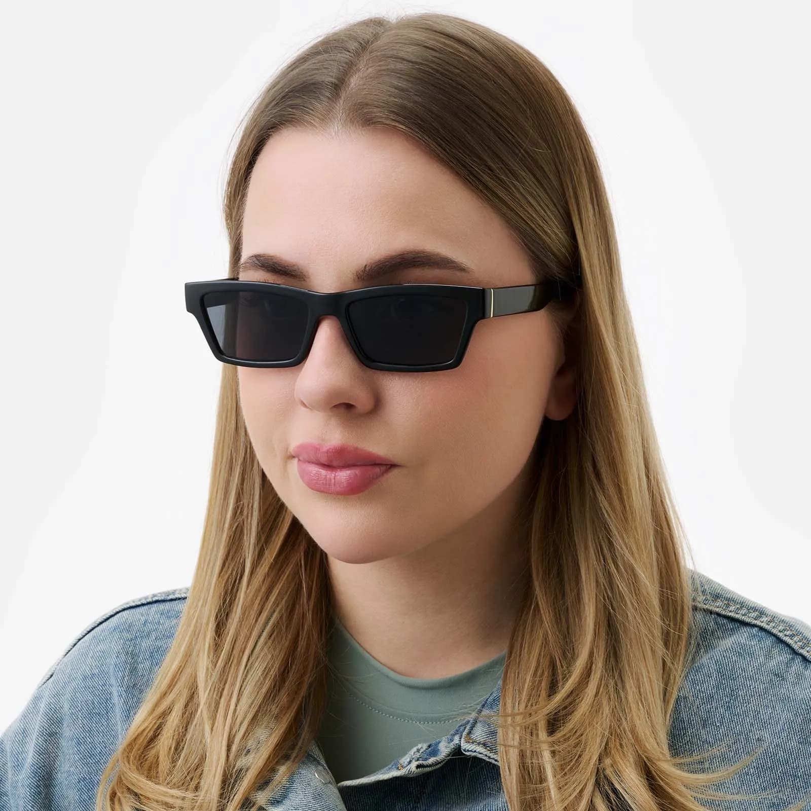 Solglasögon unisex Classic, svarta bågar 2