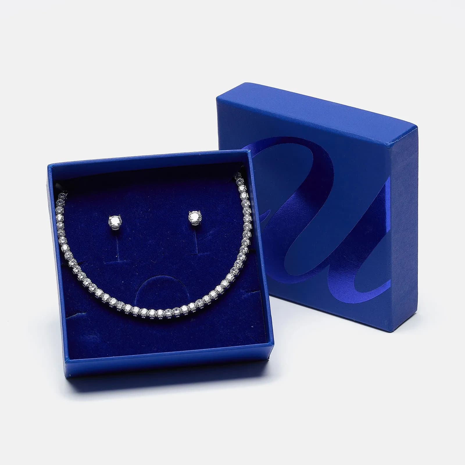 Set äkta silver, armband & örhängen