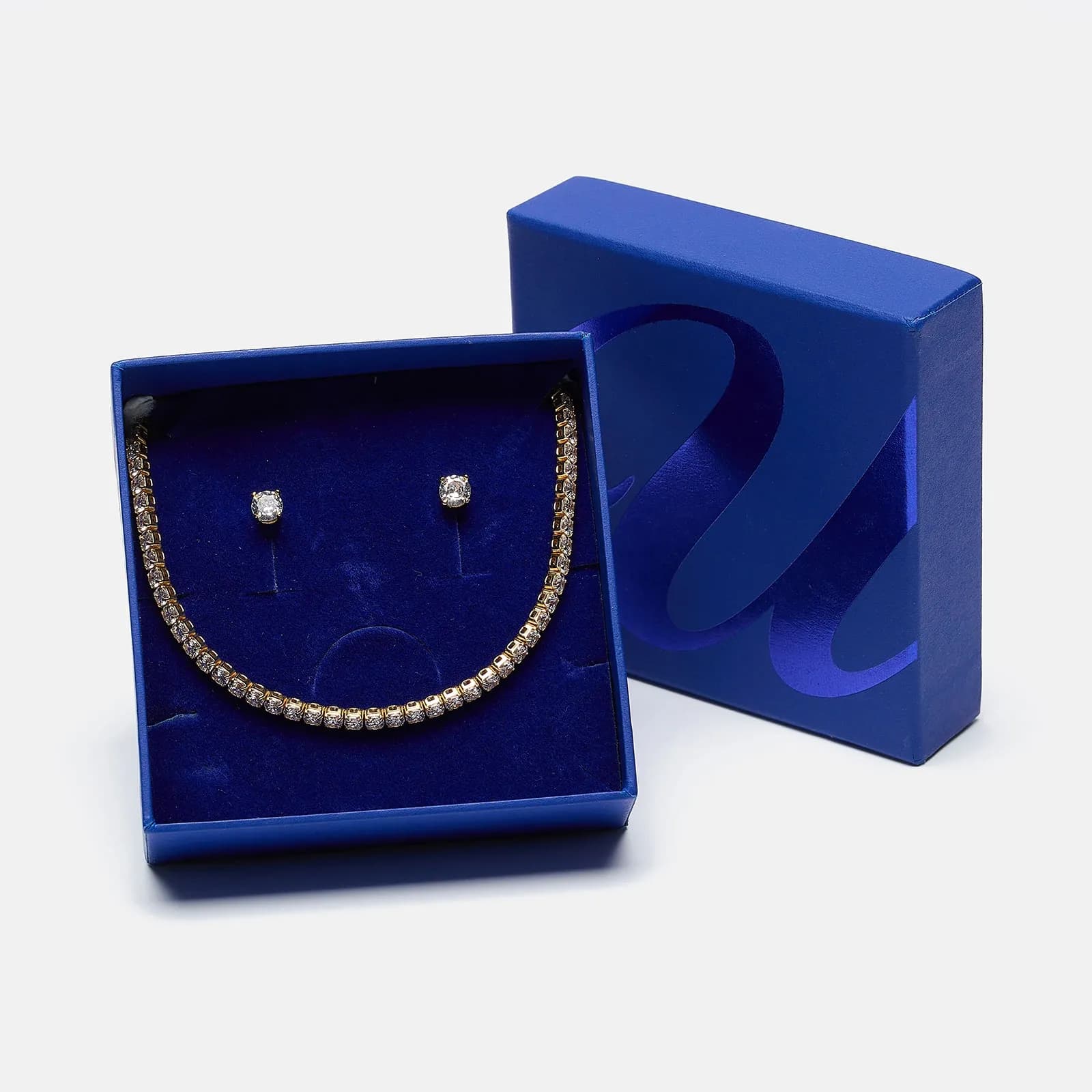 Guldpläterat smyckeset i äkta silver - armband & örhängen