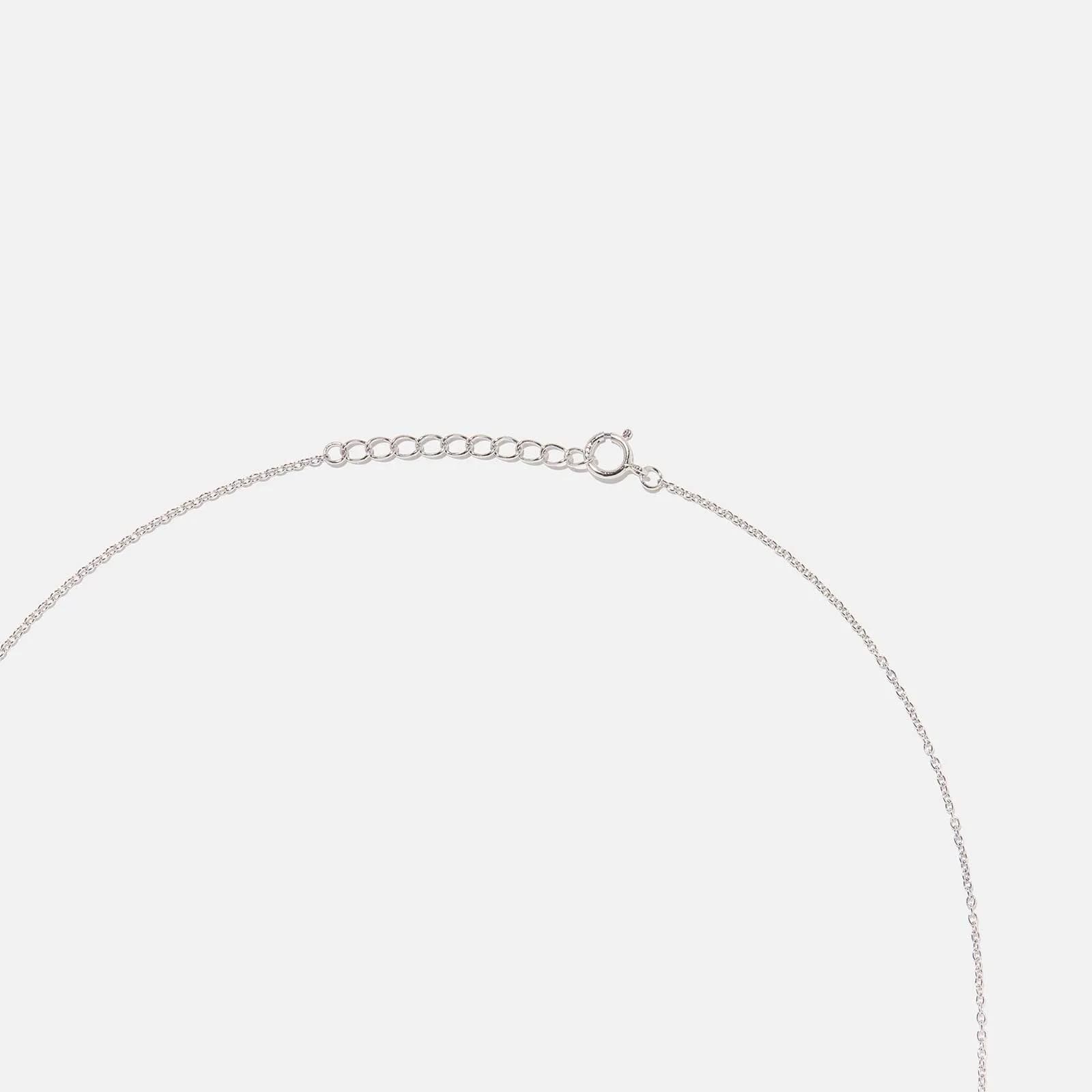 Set i äkta silver halsband & örhängen, droppformad sten 4