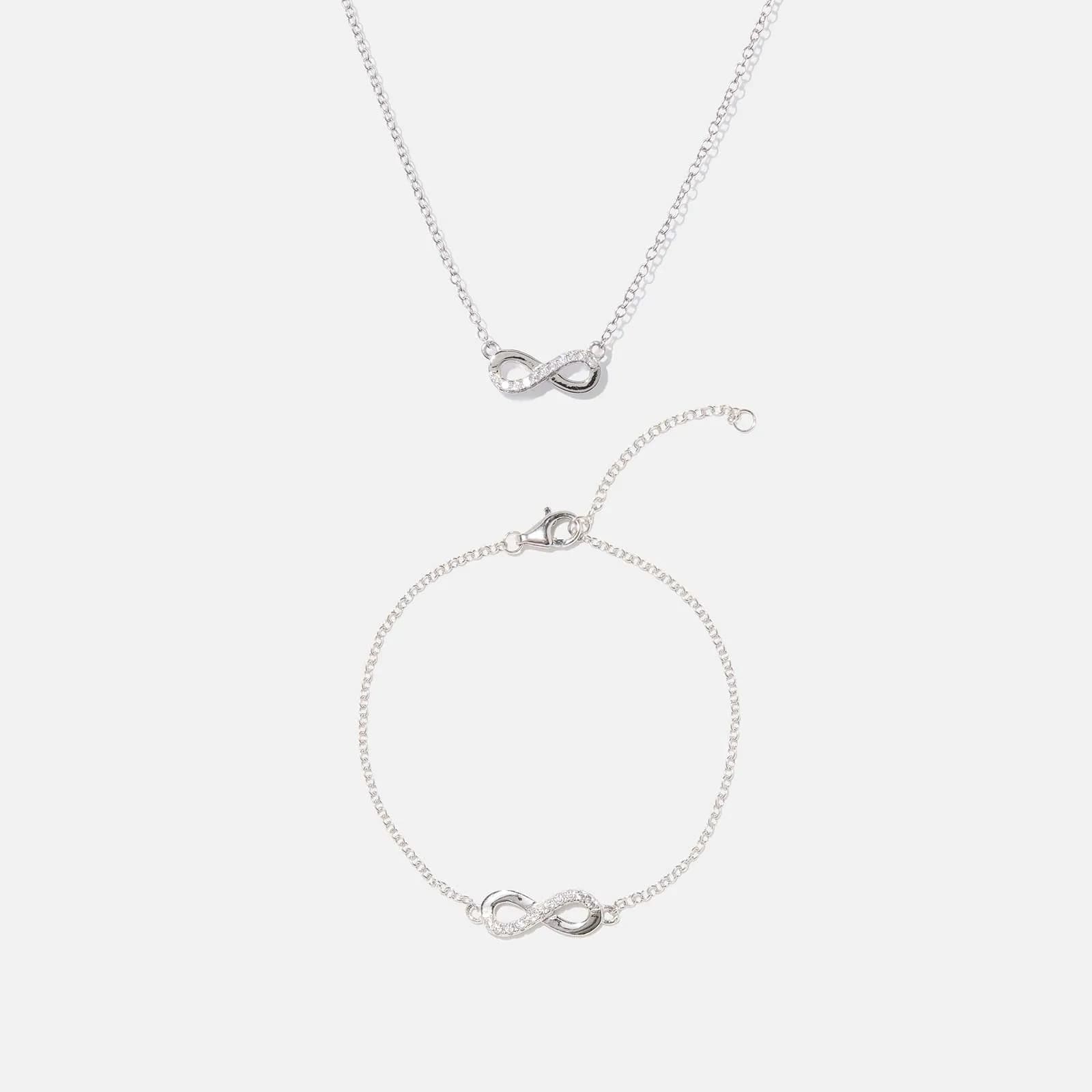 Set i äkta silver armband & halsband, infinity 2