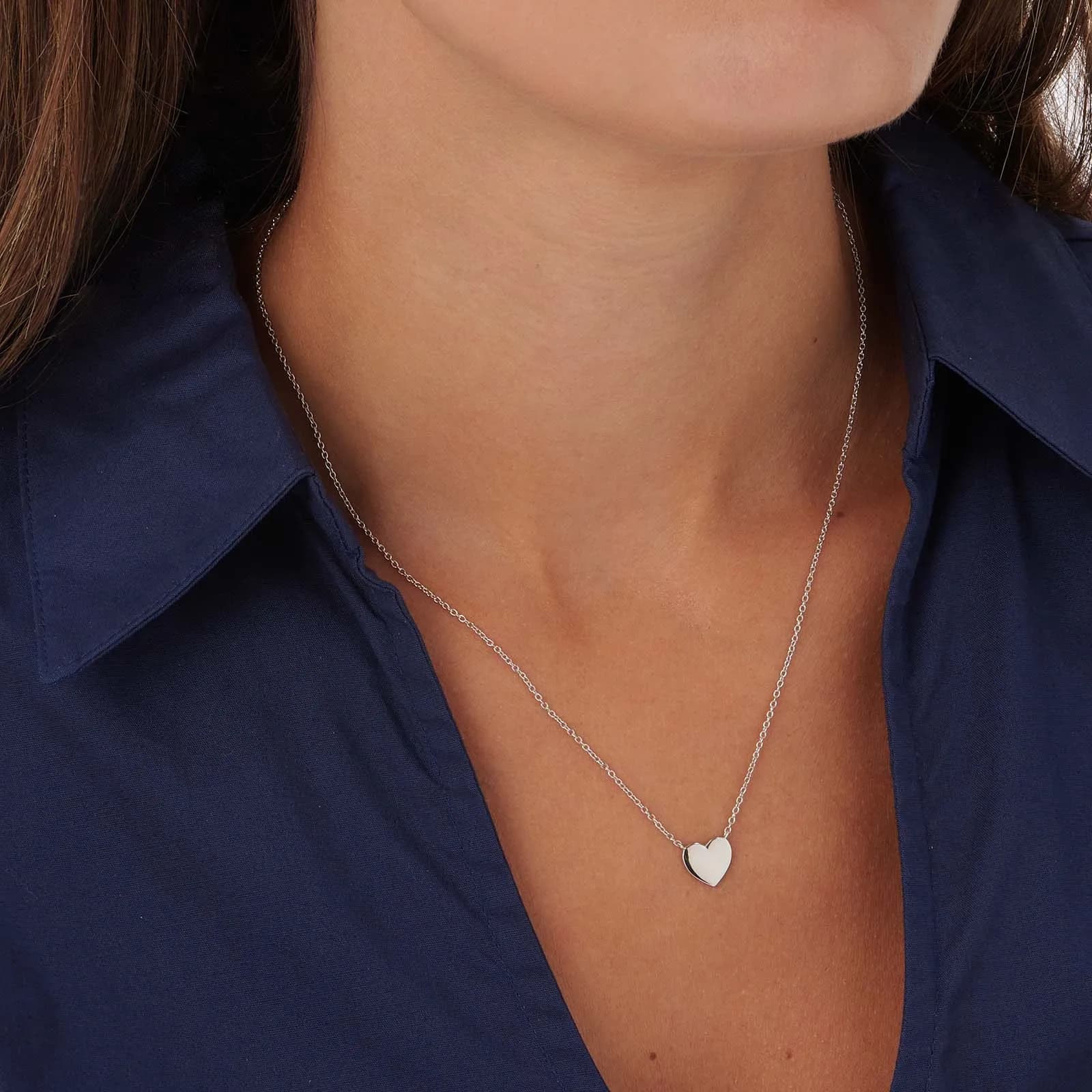 Örhängen & halsband set i äkta silver - blanka hjärtan 4