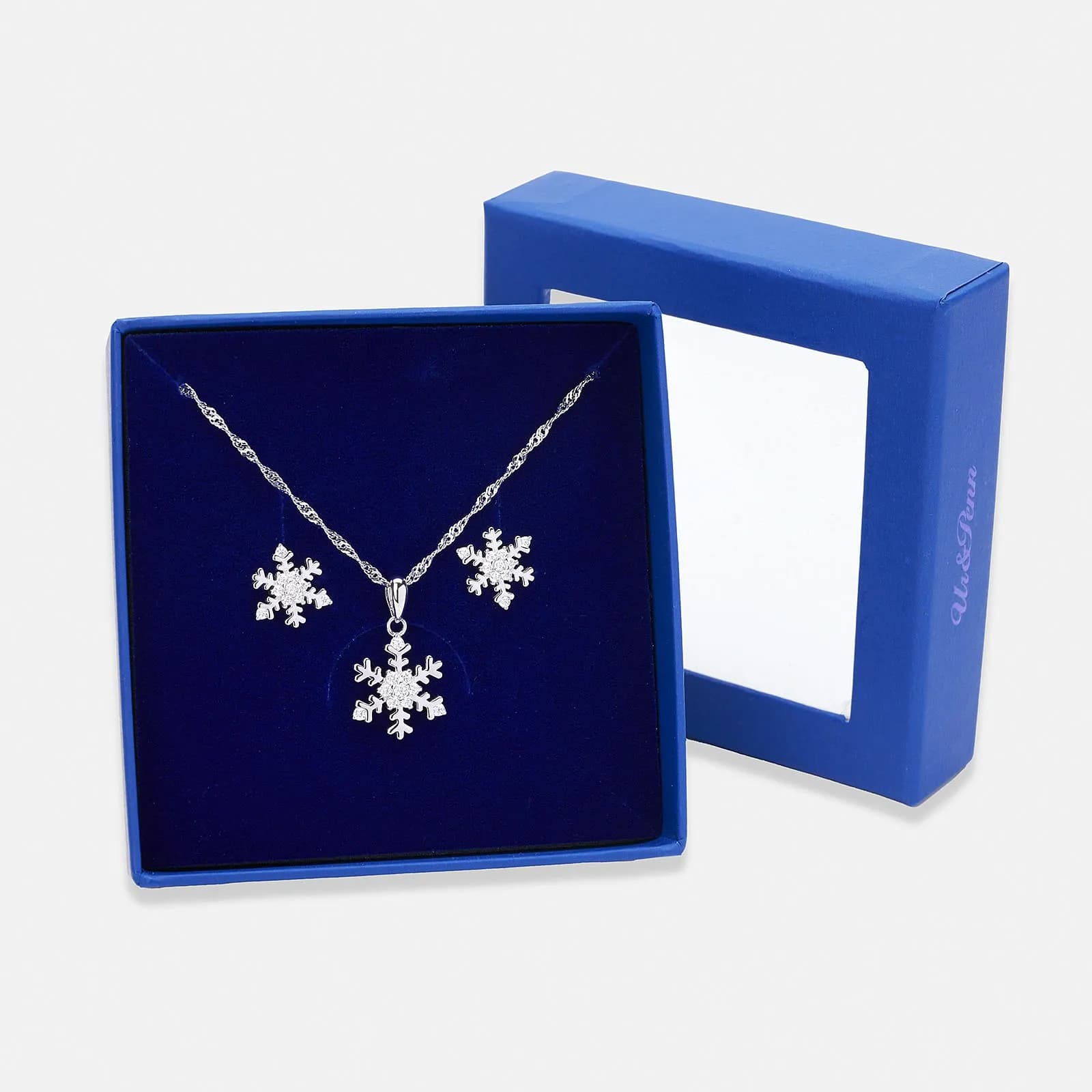 Örhängen & halsband set i äkta silver - snöflingor