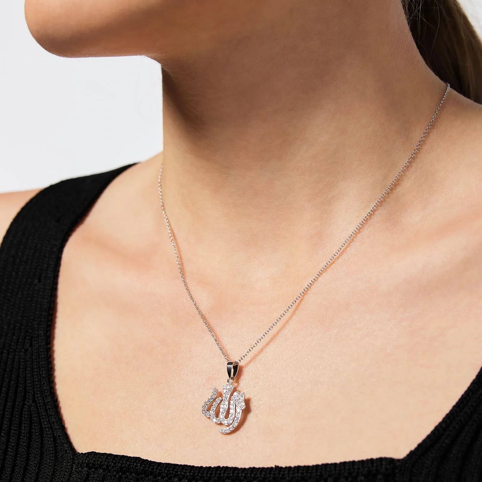 Halsband i äkta silver - arabisk symbol, 42+5 cm 2