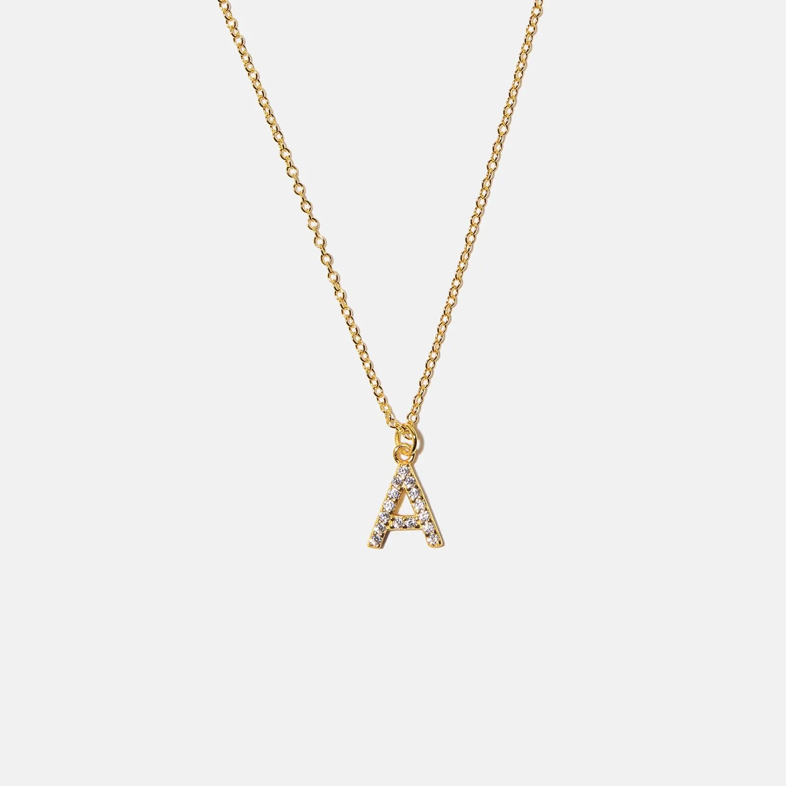Guldpläterat halsband bokstav A - 42+3 cm 1