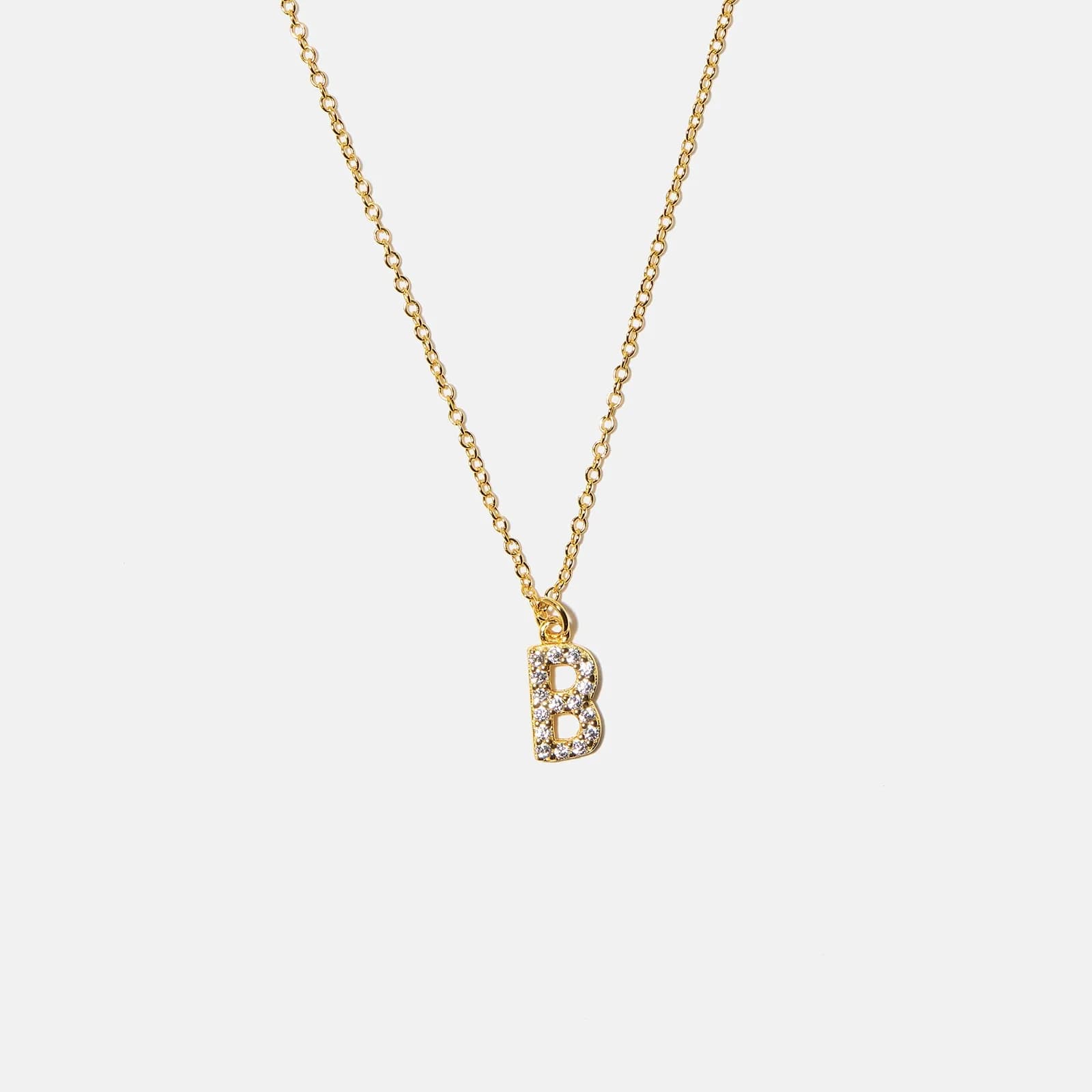 Guldpläterat halsband bokstav B - 42+3 cm 1