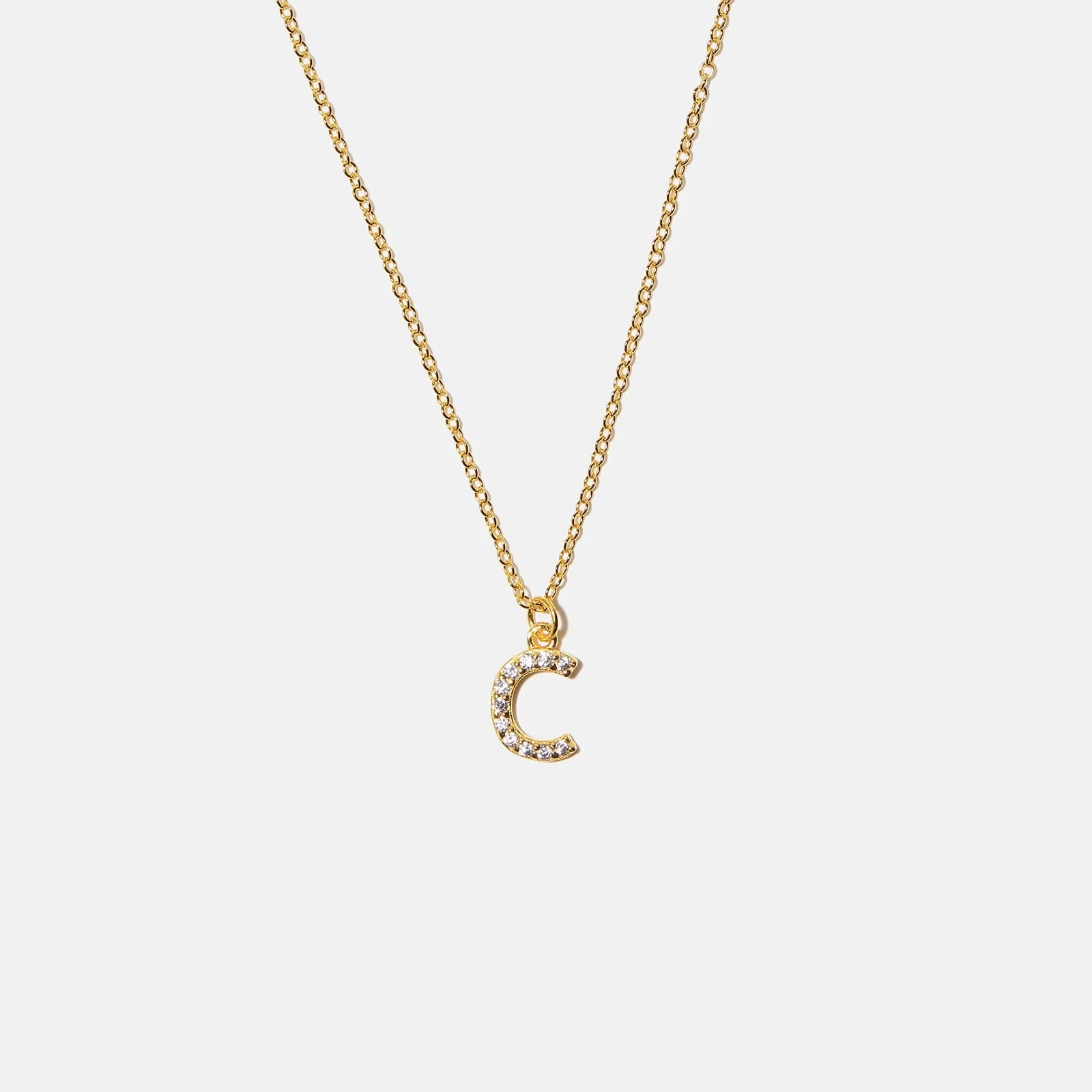 Guldpläterat halsband bokstav C - 42+3 cm 1